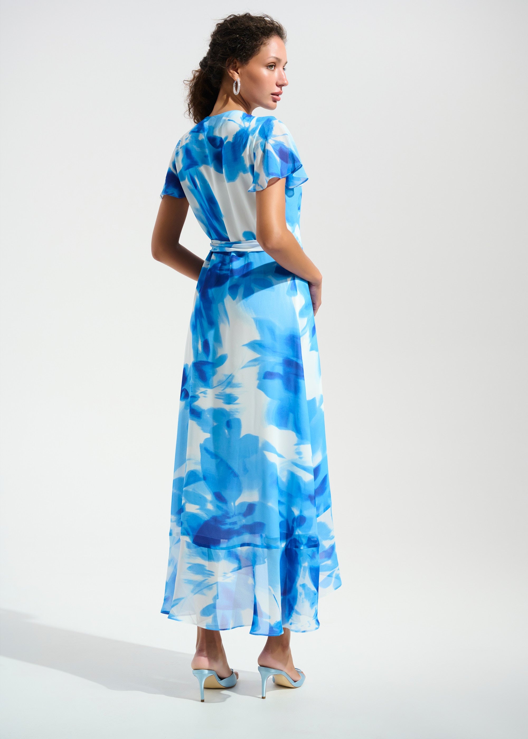 Chiffon Print Wrap Dress