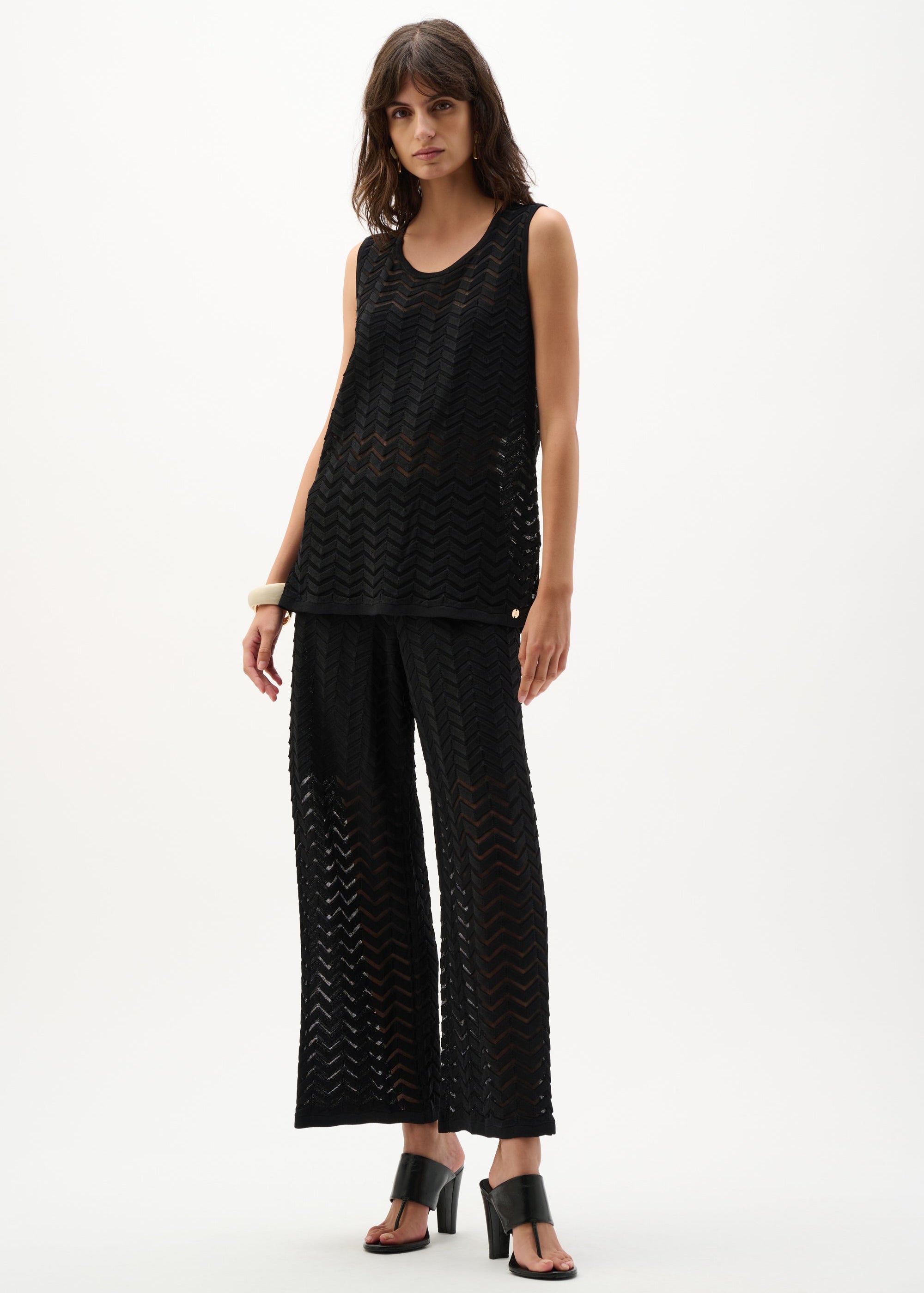 Chevron Stitch Culotte Pants