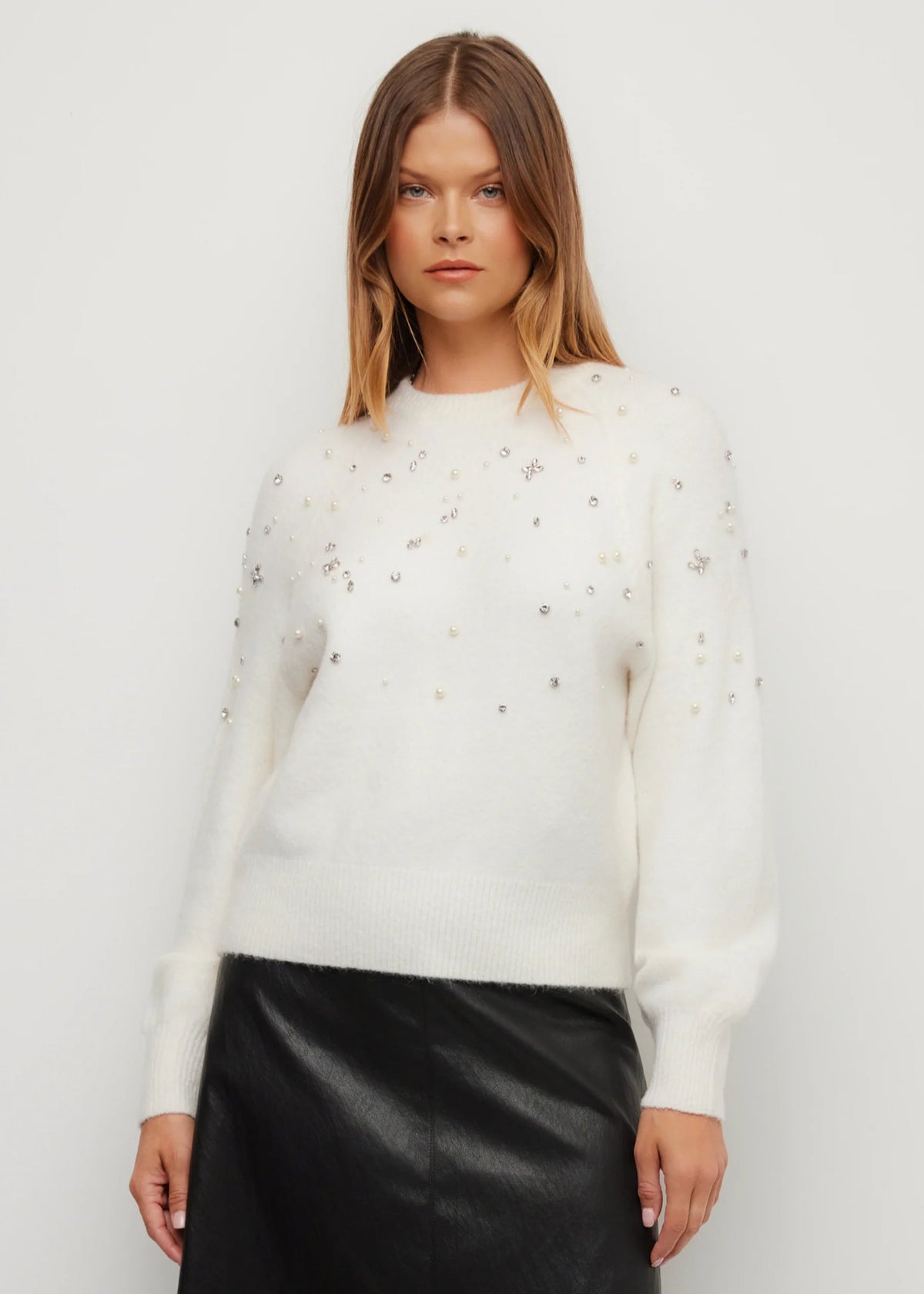 Kristell Pearl And Gem Embellished Sweater
