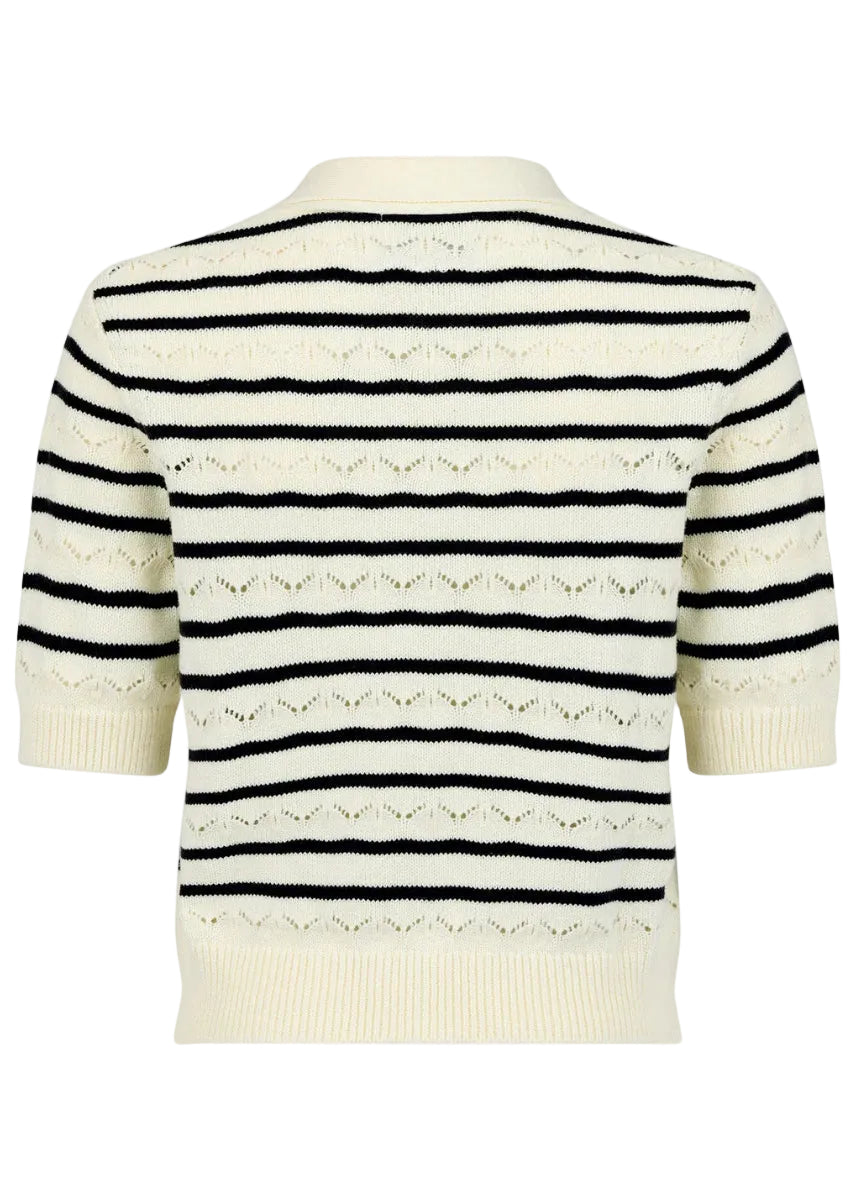 Elara Bow Tie Pointelle Tee