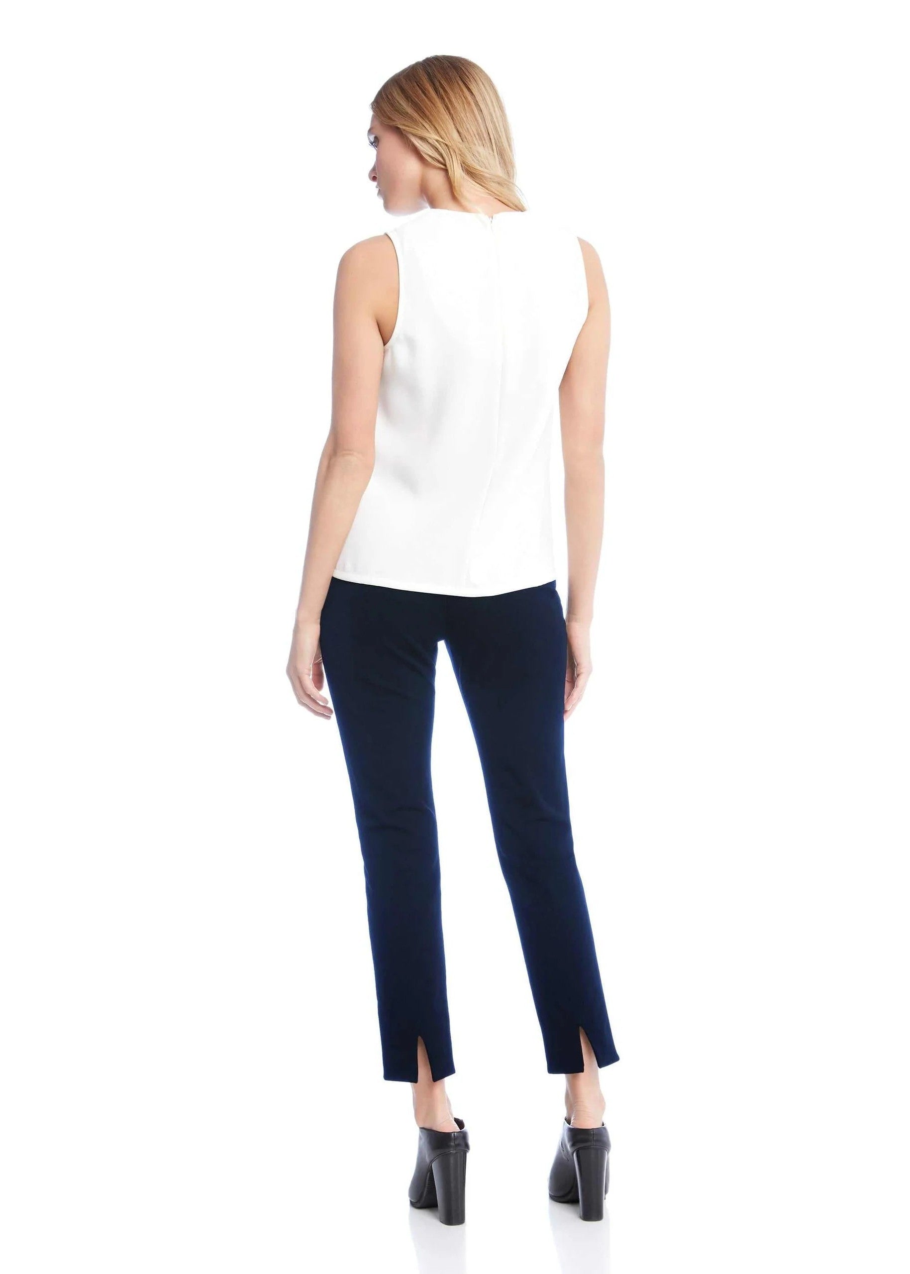 Ankle Slit Pant - Navy