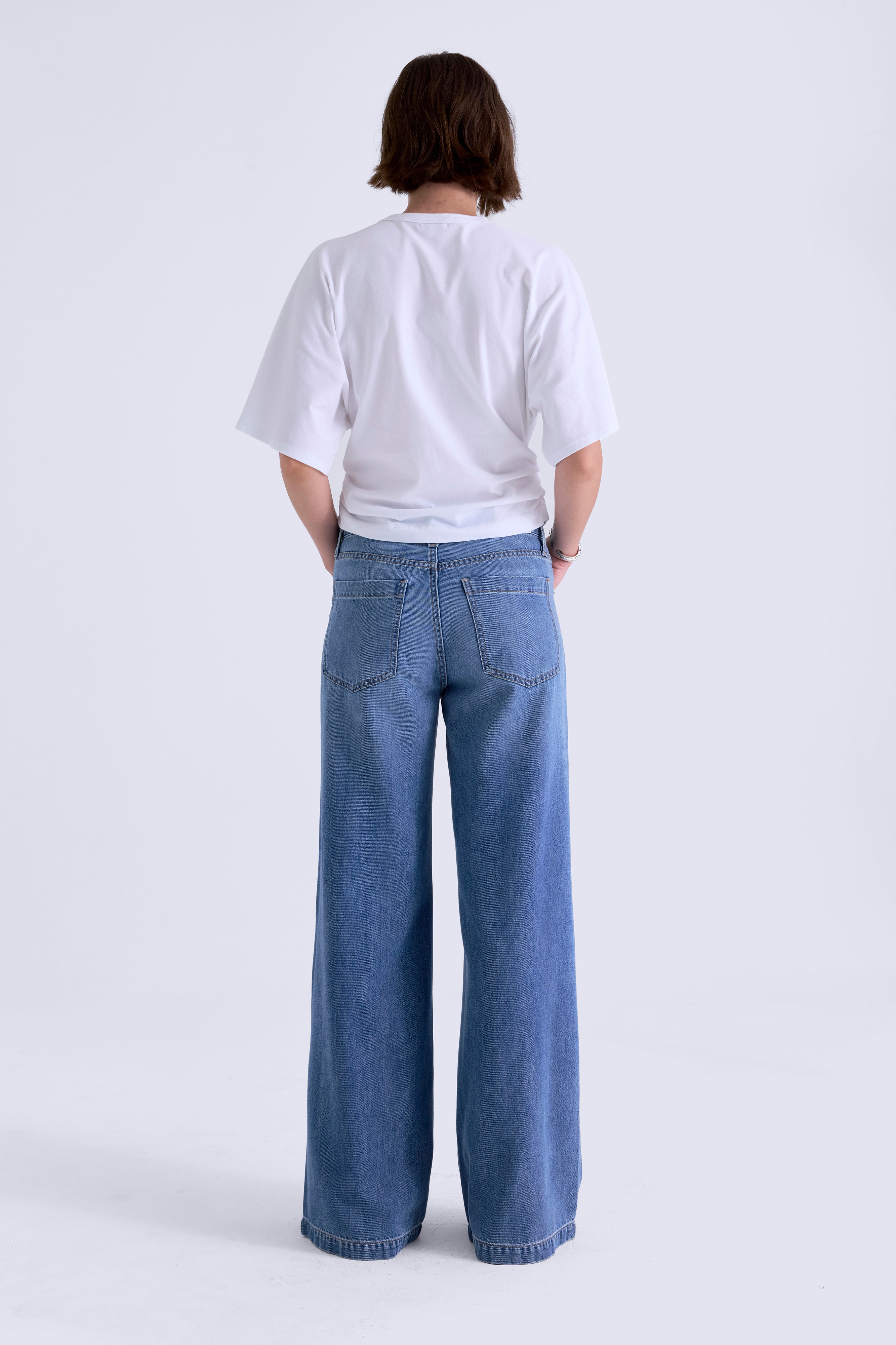 Jadyn Mid Rise Drawstring Palazzo Jean