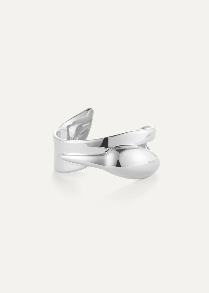 Silver ring on a white background