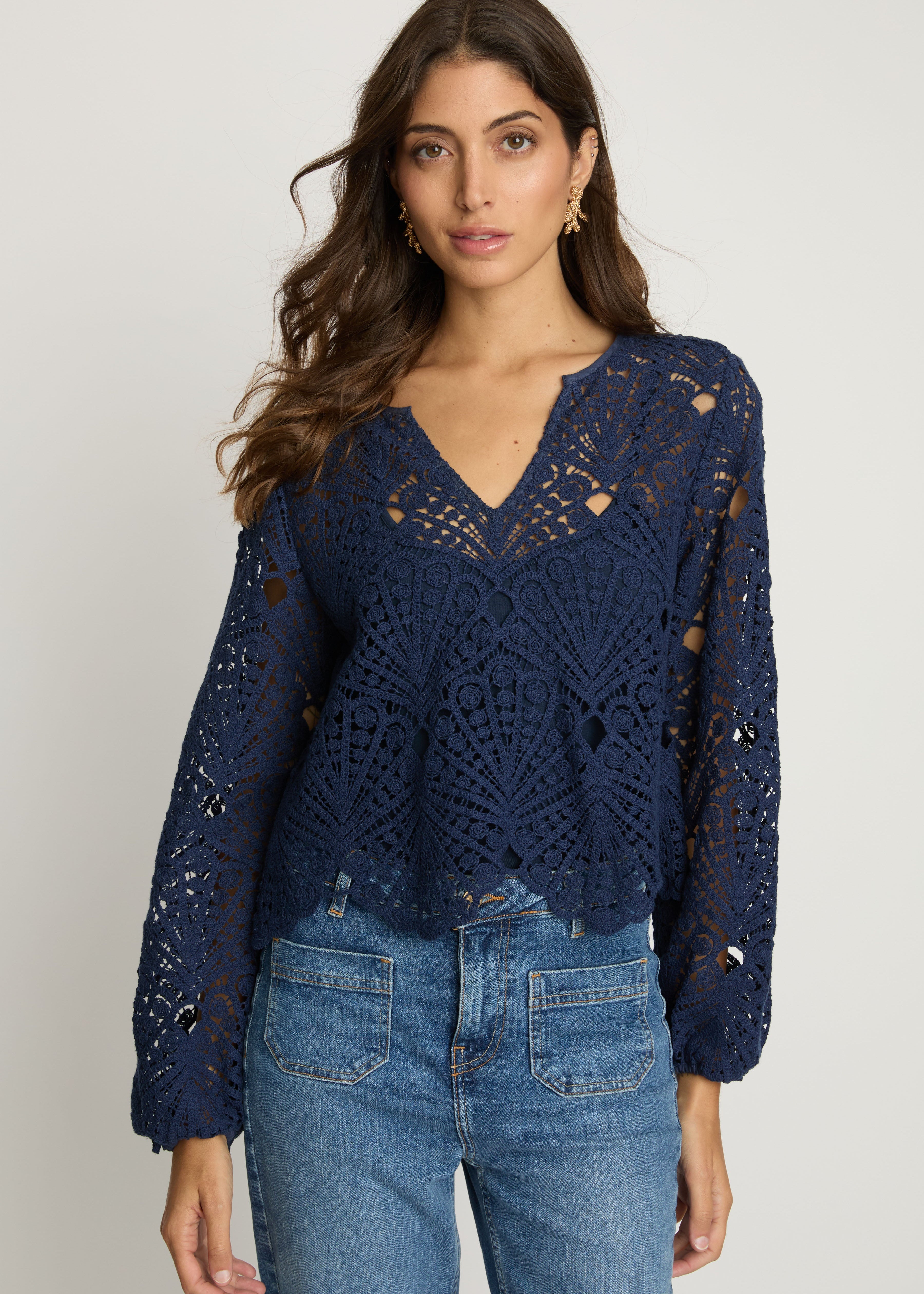 Woman in Blue top