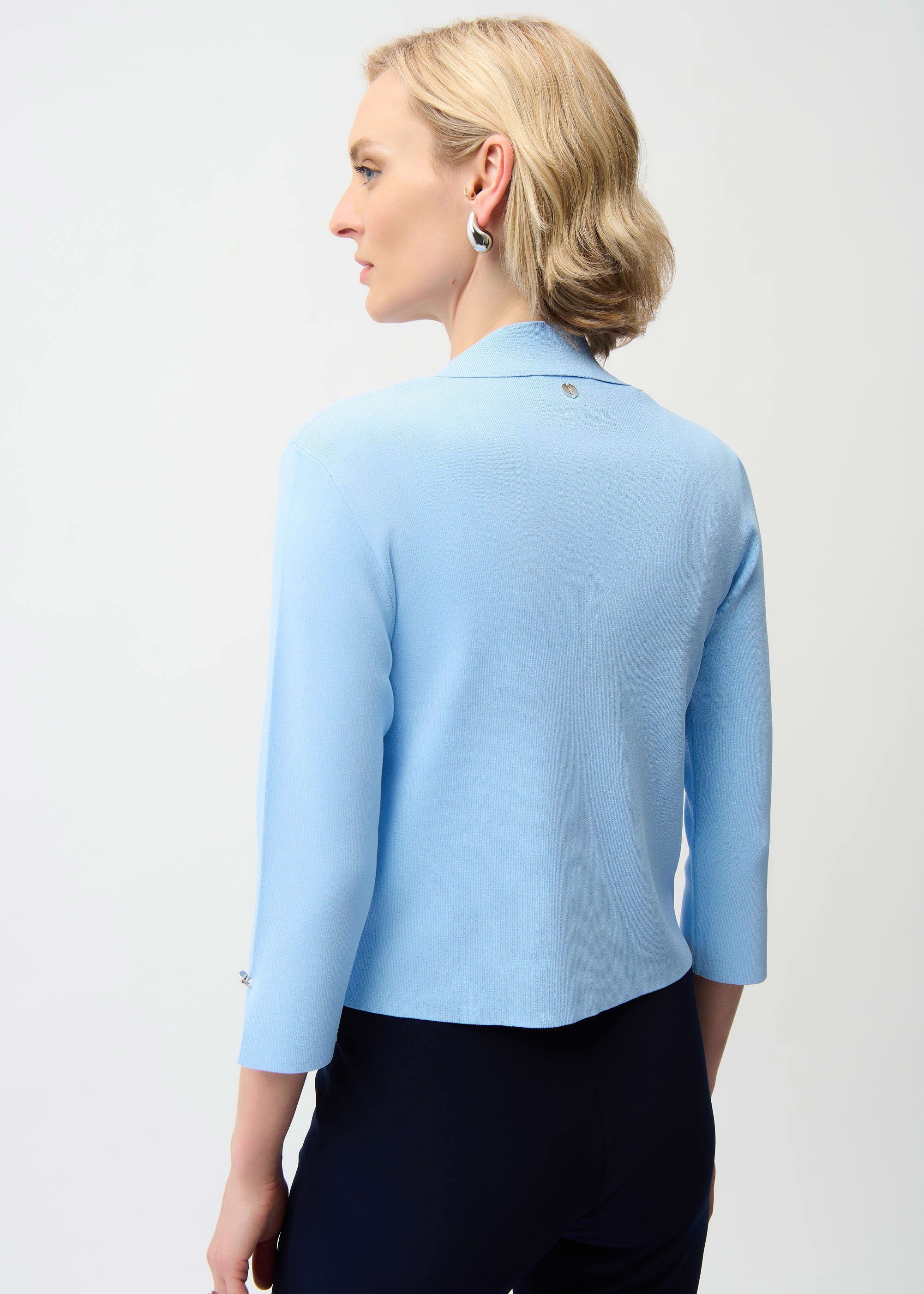 Viscose Blend Open-Front Cardigan