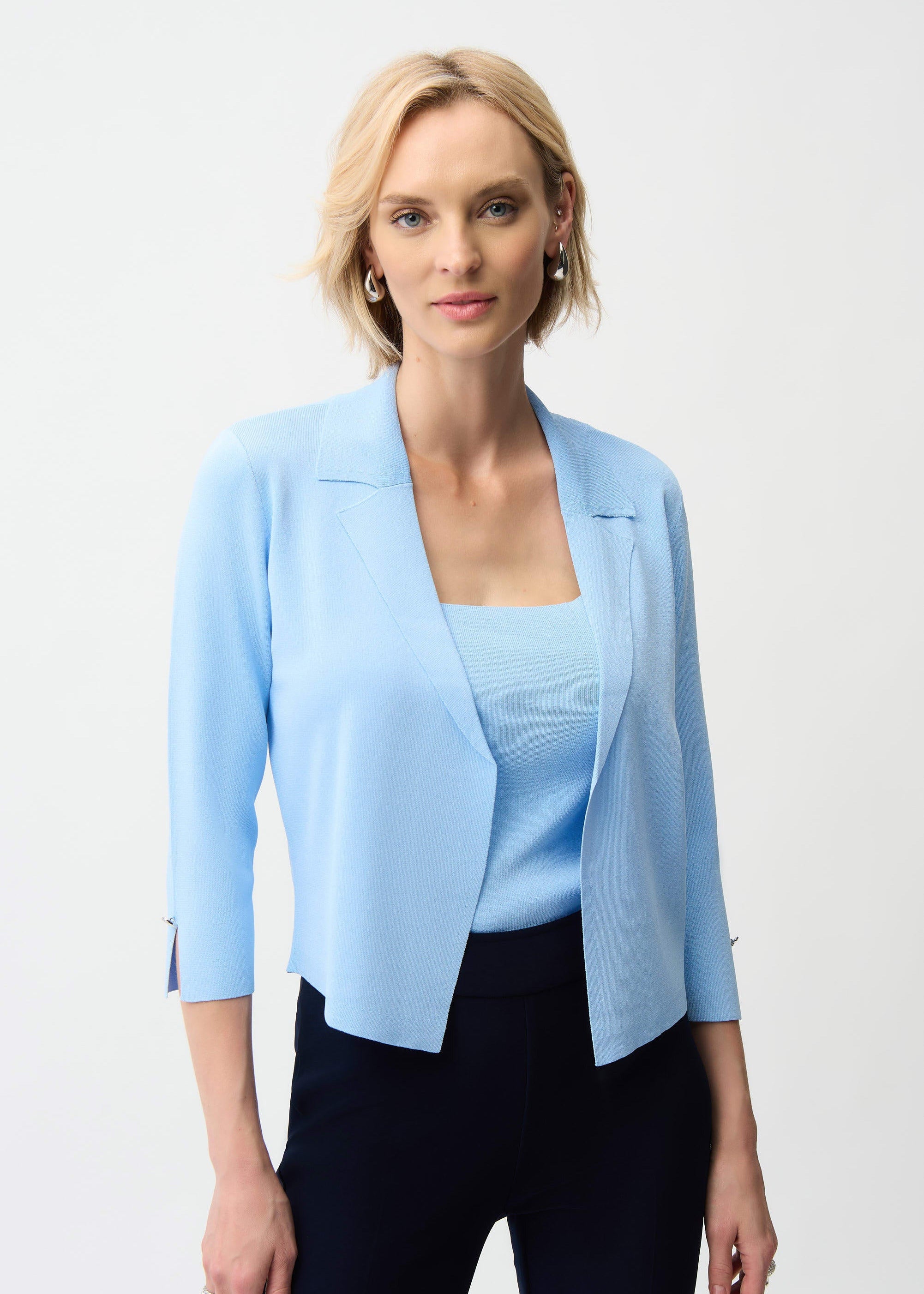 Viscose Blend Open-Front Cardigan