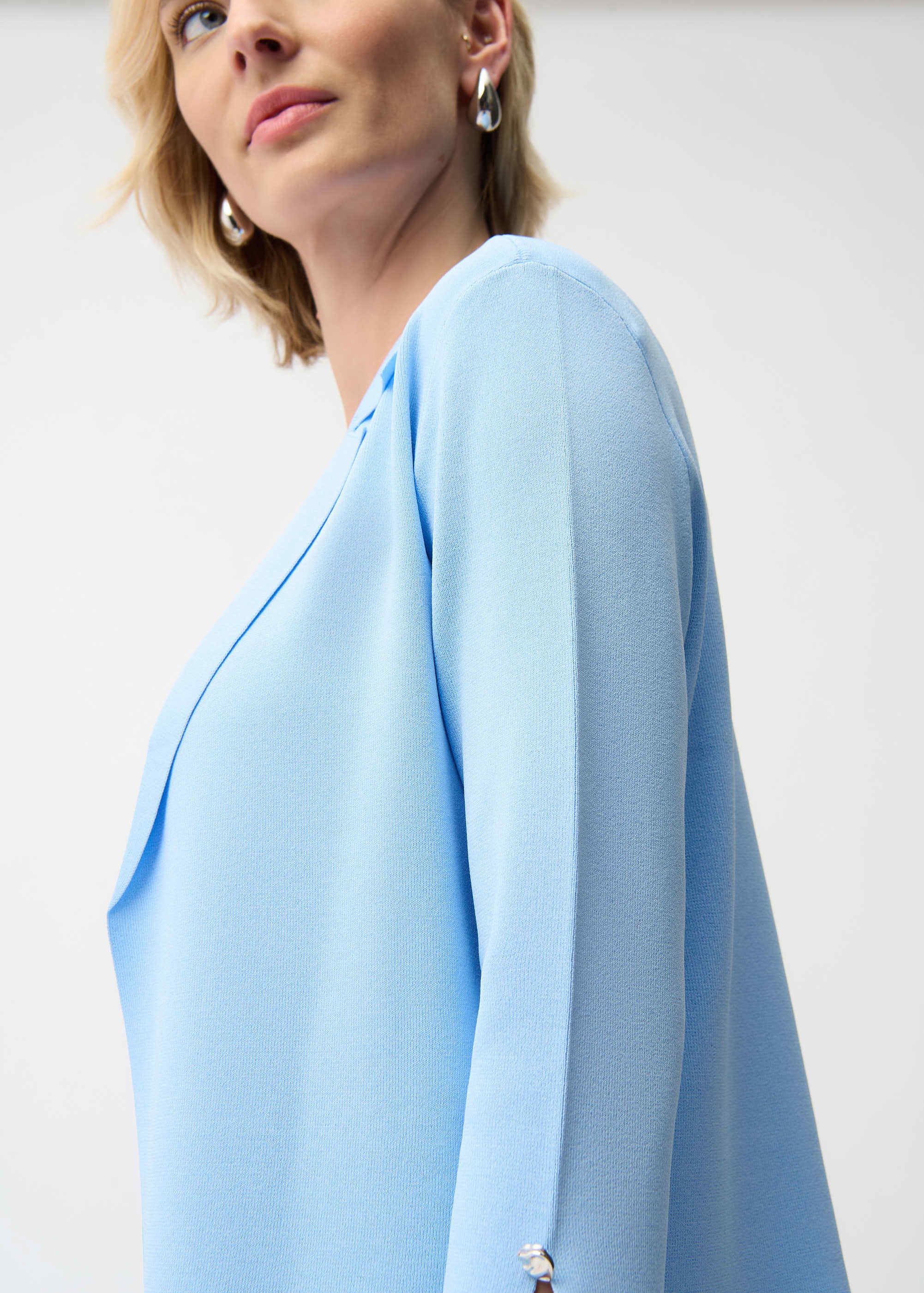 Viscose Blend Open-Front Cardigan