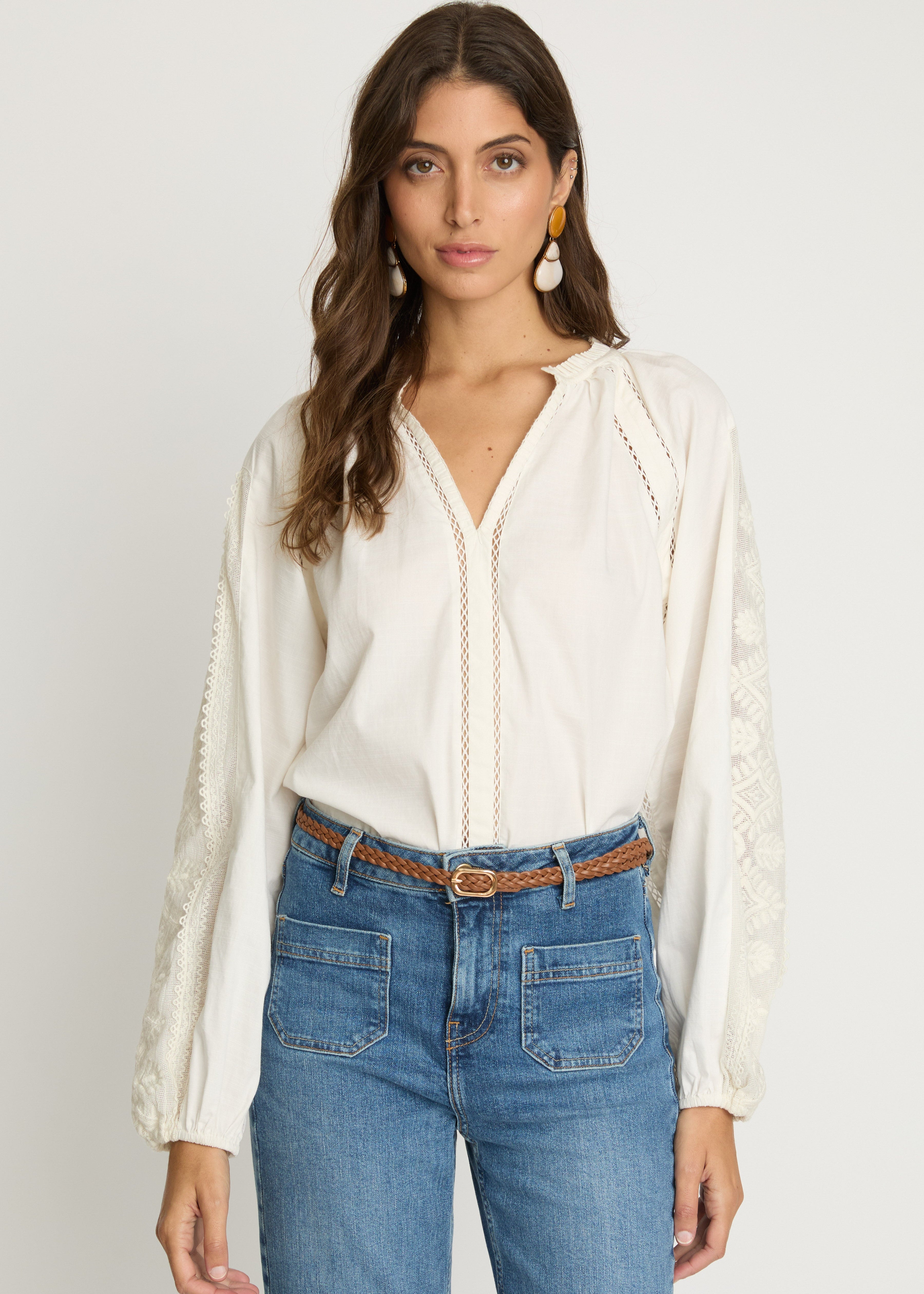 Woman in White Top