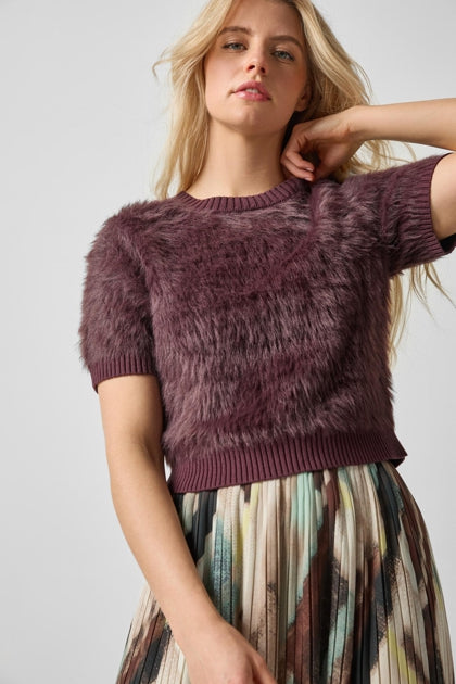 Short Sleeve Brushed Crewneck