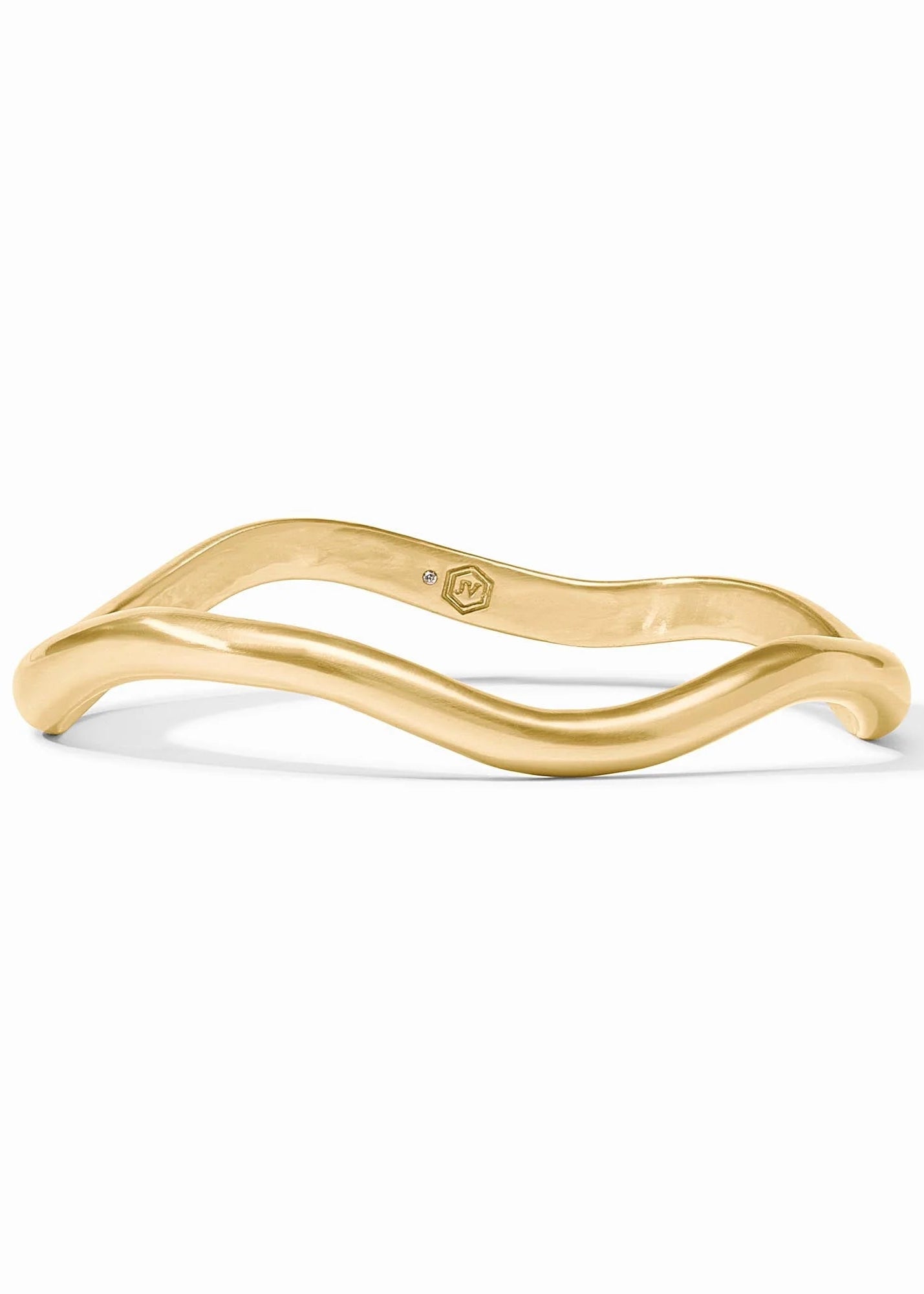 Gold bracelet on a white background