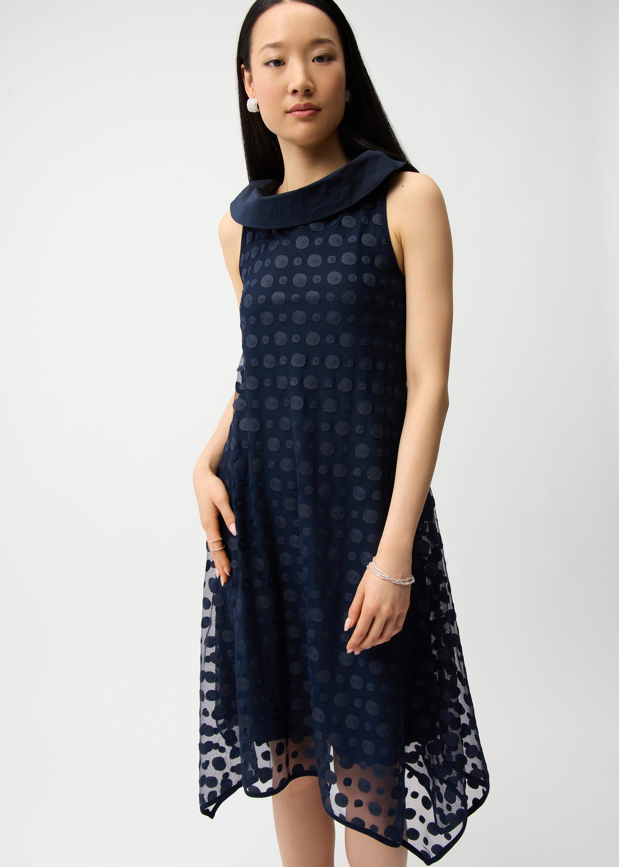 Embroidered Mesh Handkerchief Dress
