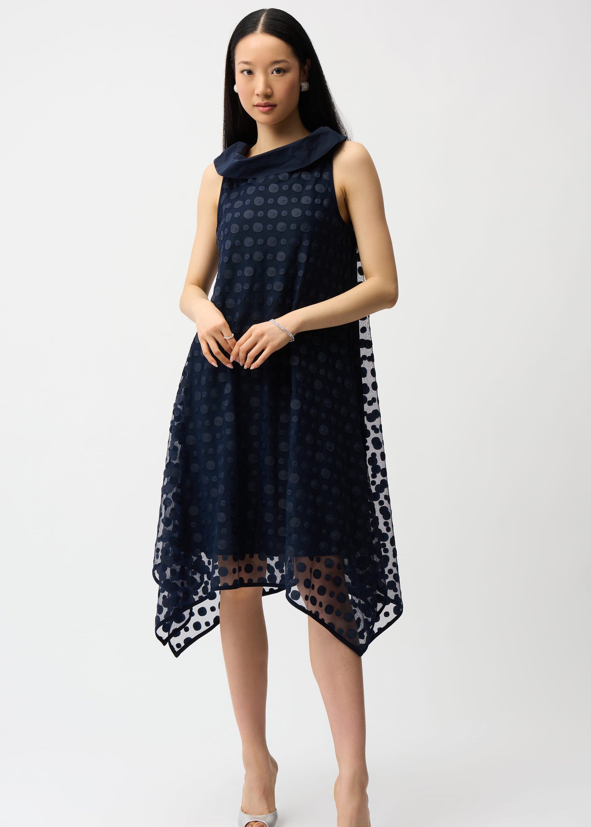 Embroidered Mesh Handkerchief Dress
