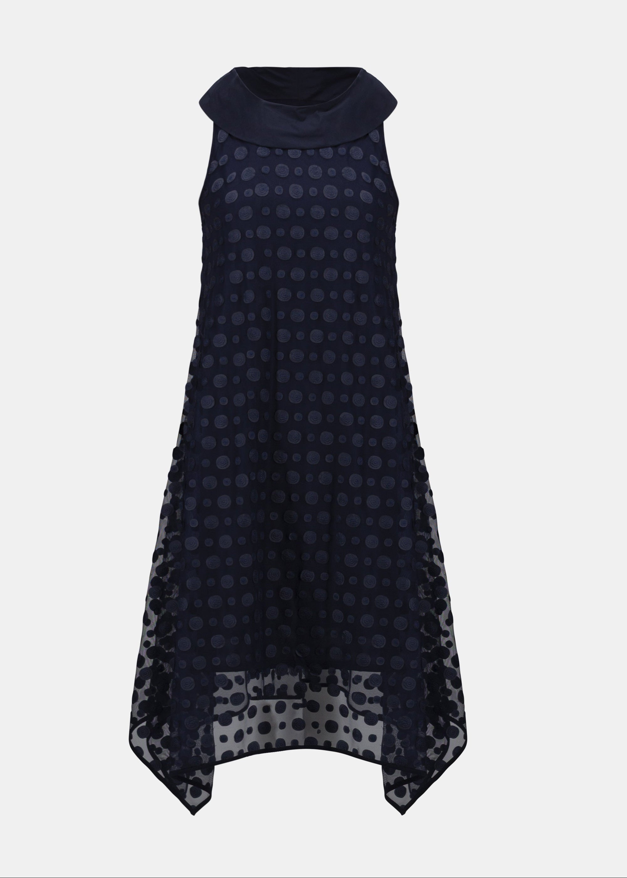 Embroidered Mesh Handkerchief Dress