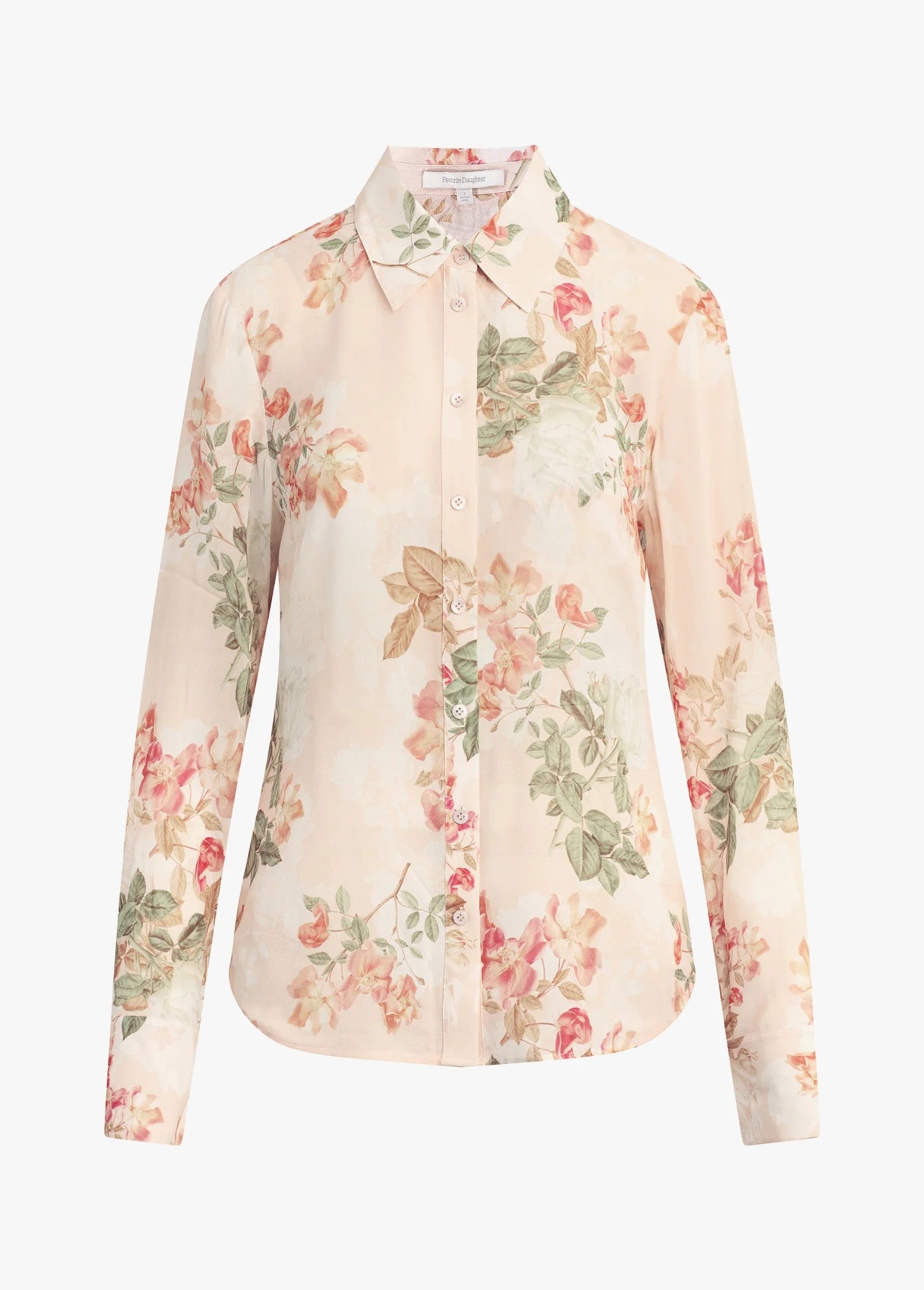 Floral patterned shirt on a white background