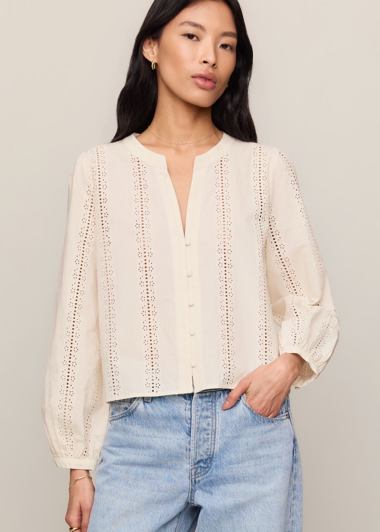 Woman in White shirt
