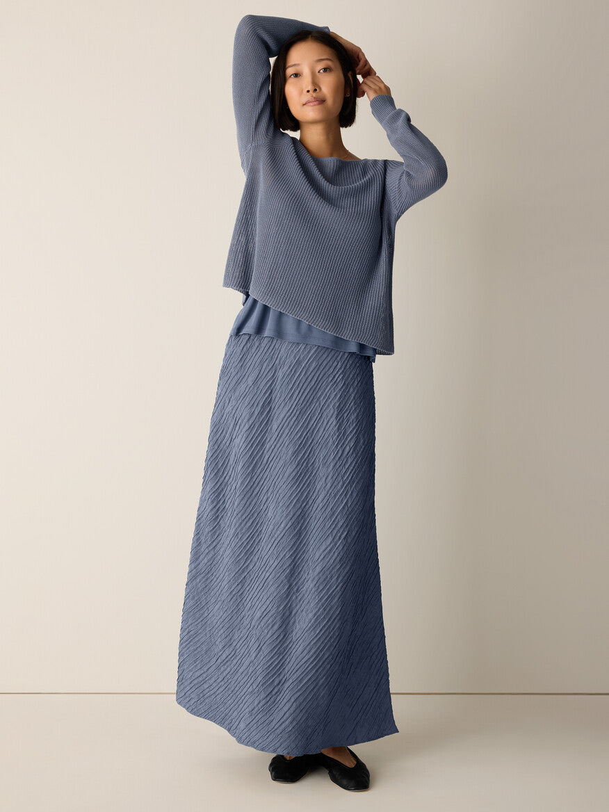 Textured Silk Jacquard Bias Skirt