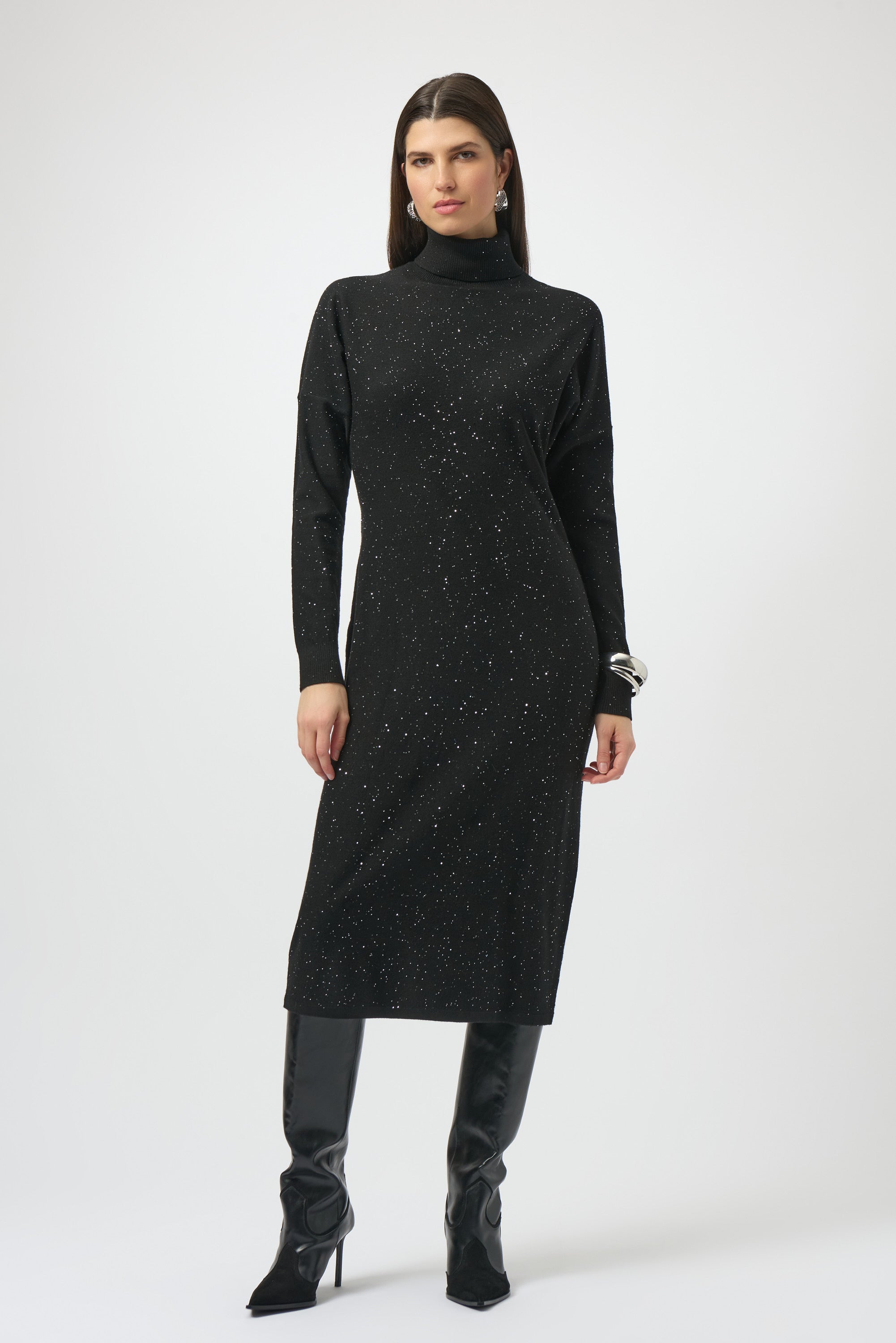 Turtleneck Sequined Dress