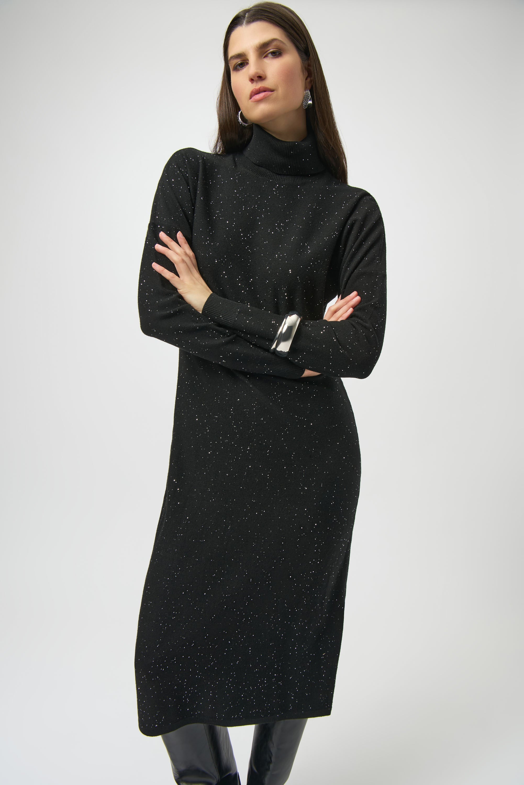 Turtleneck Sequined Dress
