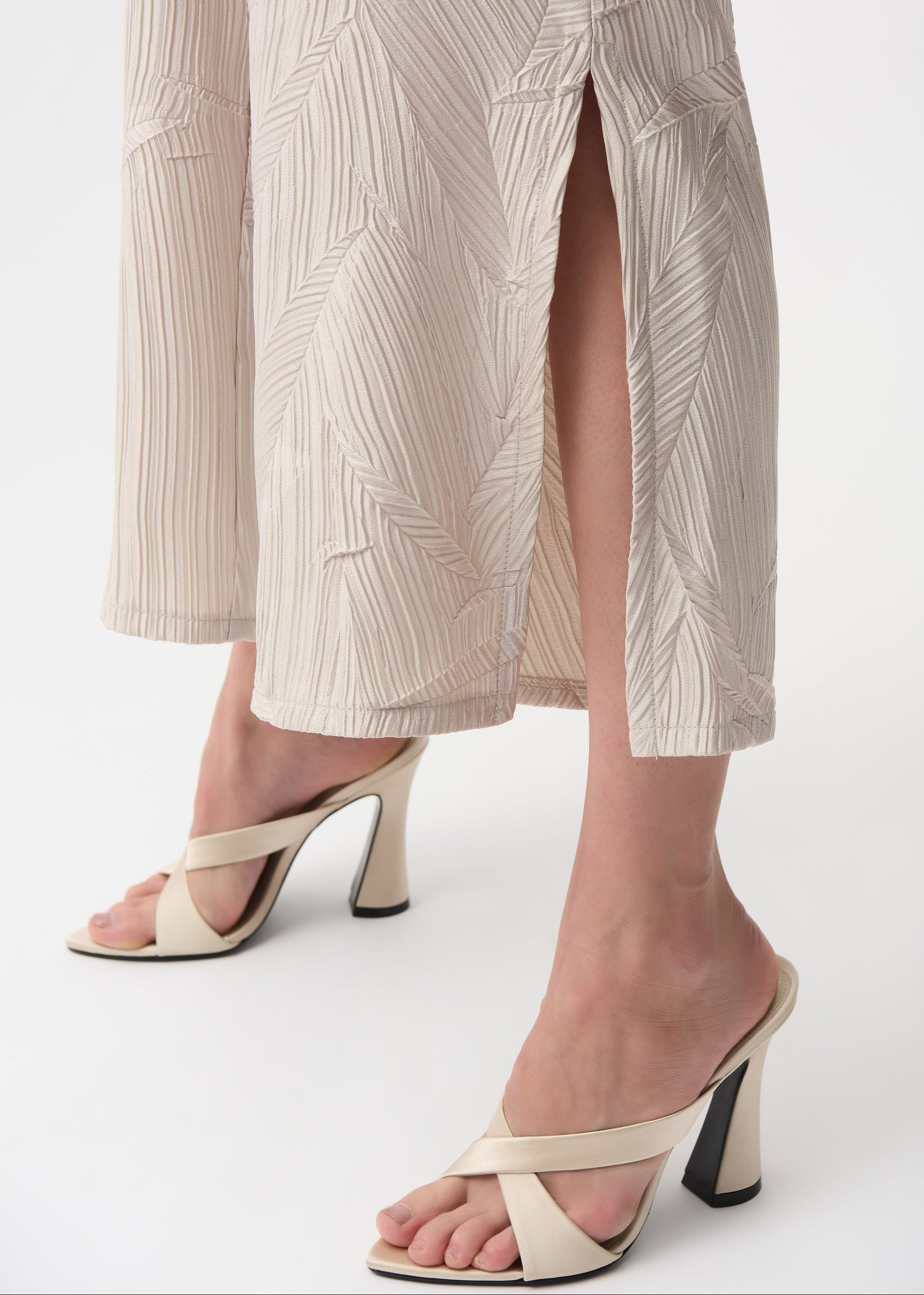 Pleated Satin Pull-On Pant