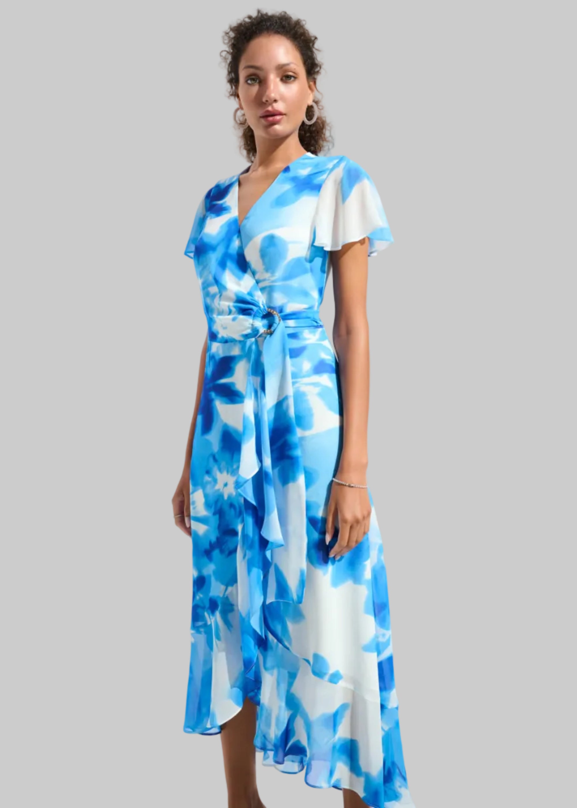Chiffon Print Wrap Dress