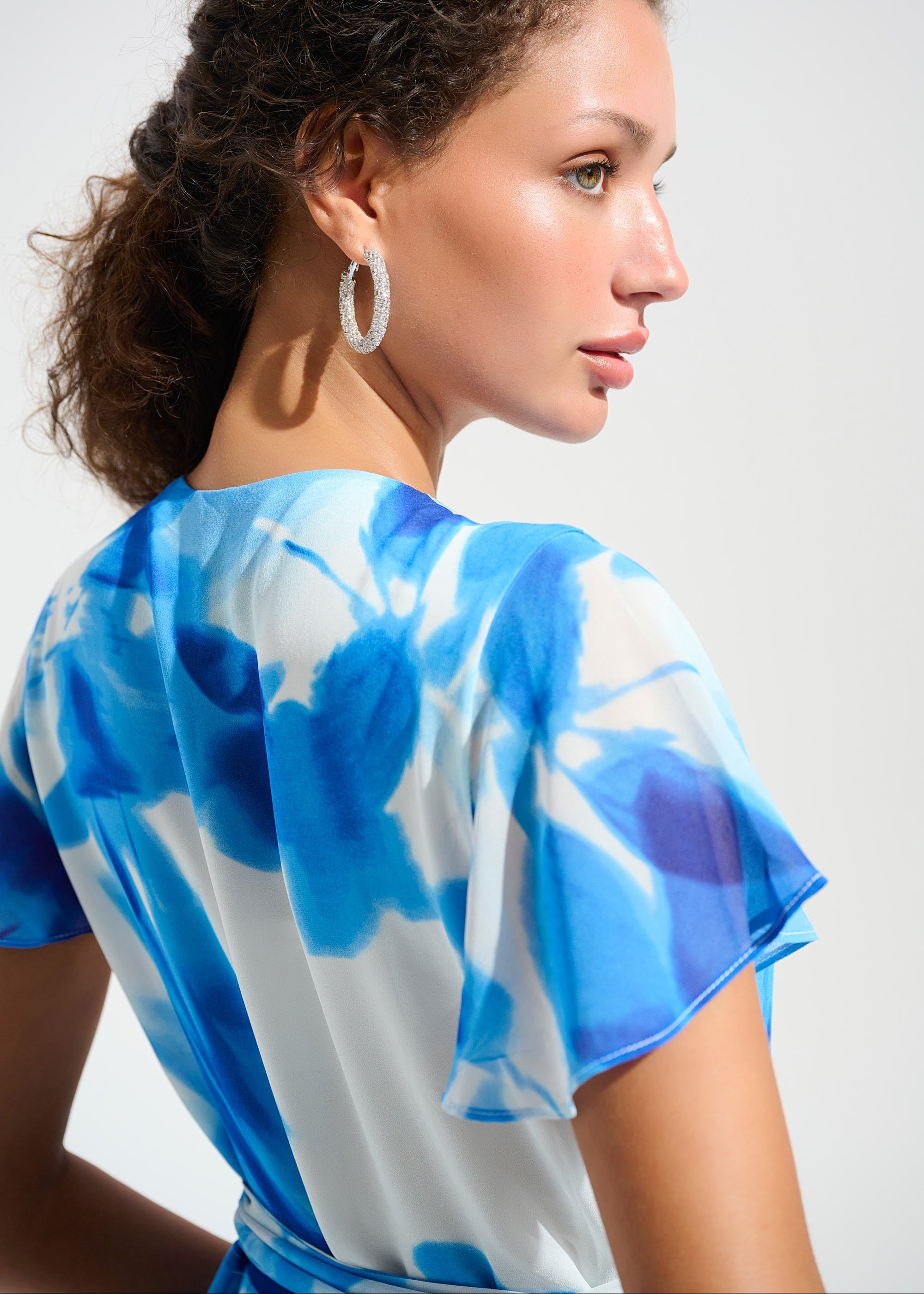 Chiffon Print Wrap Dress