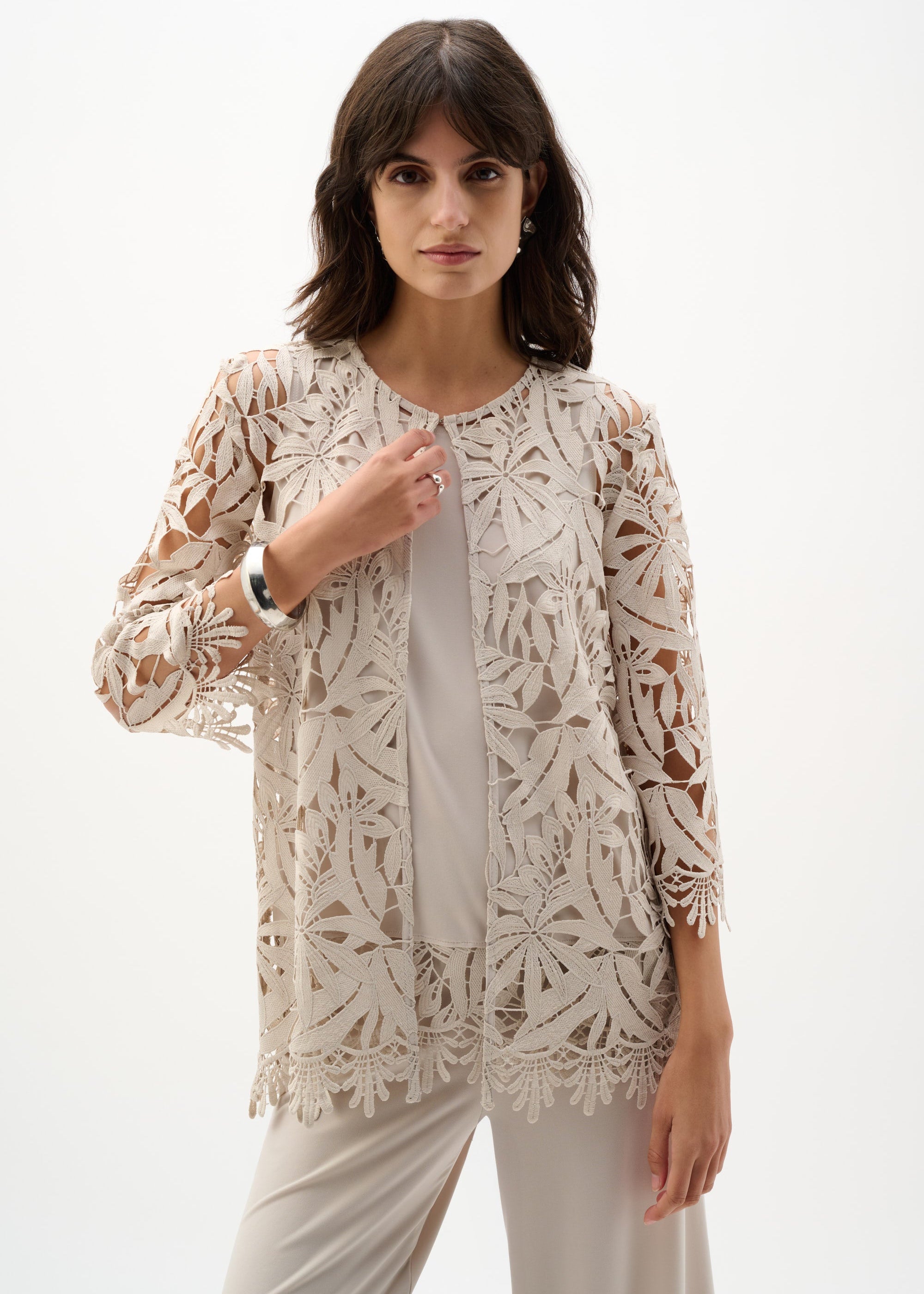 Guipure Lace Straight Cover-Up - Moonstone