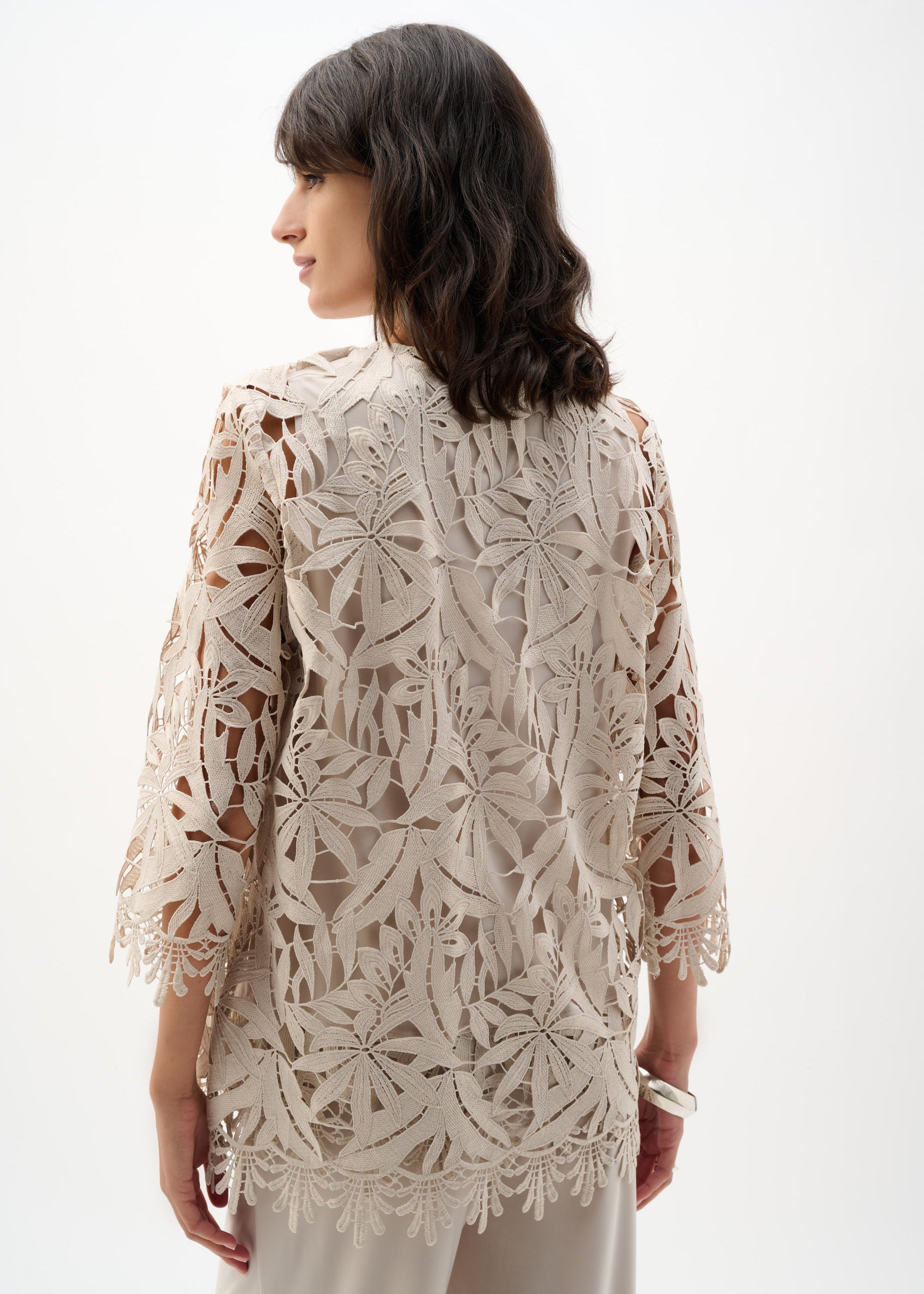 Guipure Lace Straight Cover-Up - Moonstone