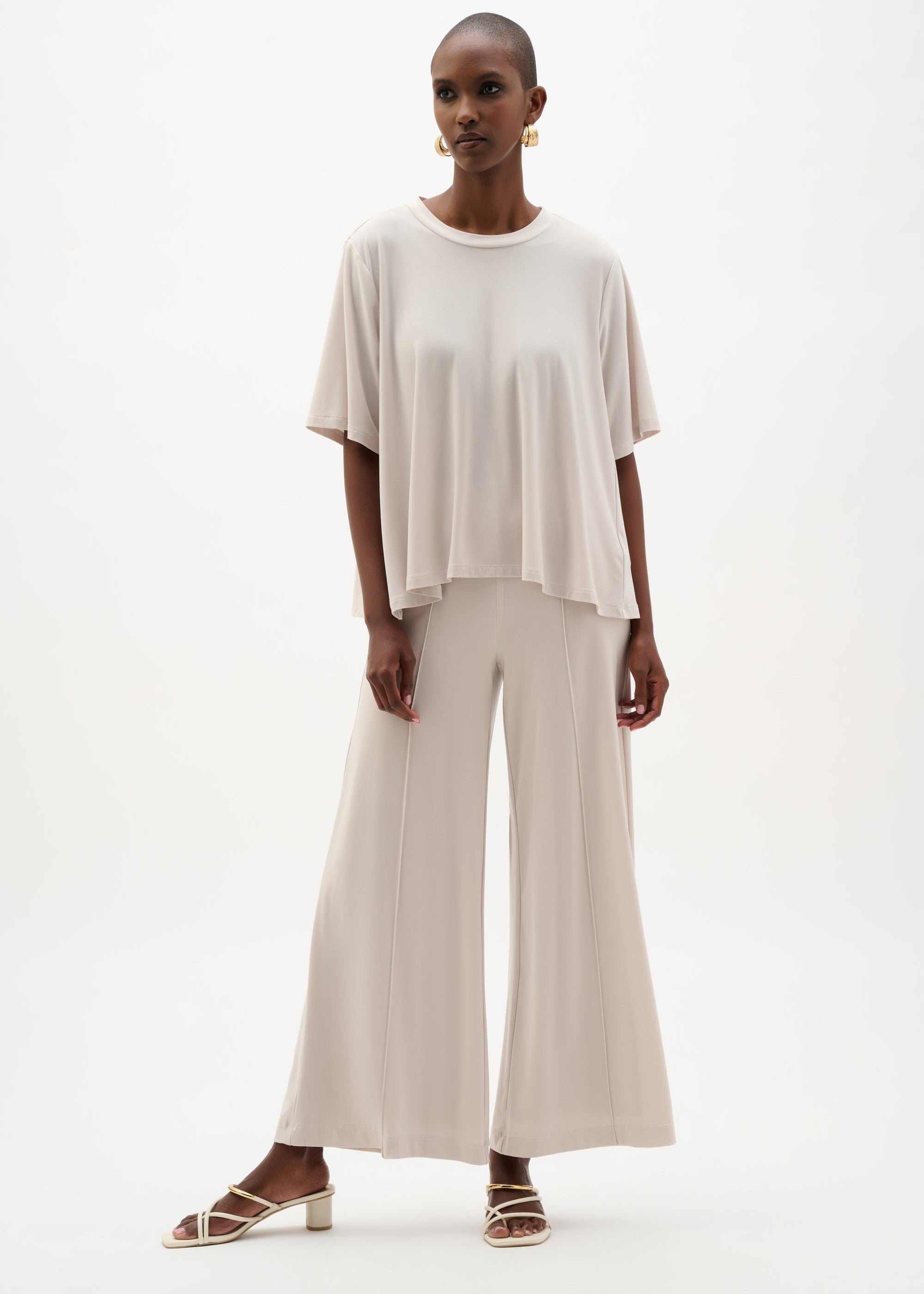 Silky Knit Wide Leg Pull-On Pants