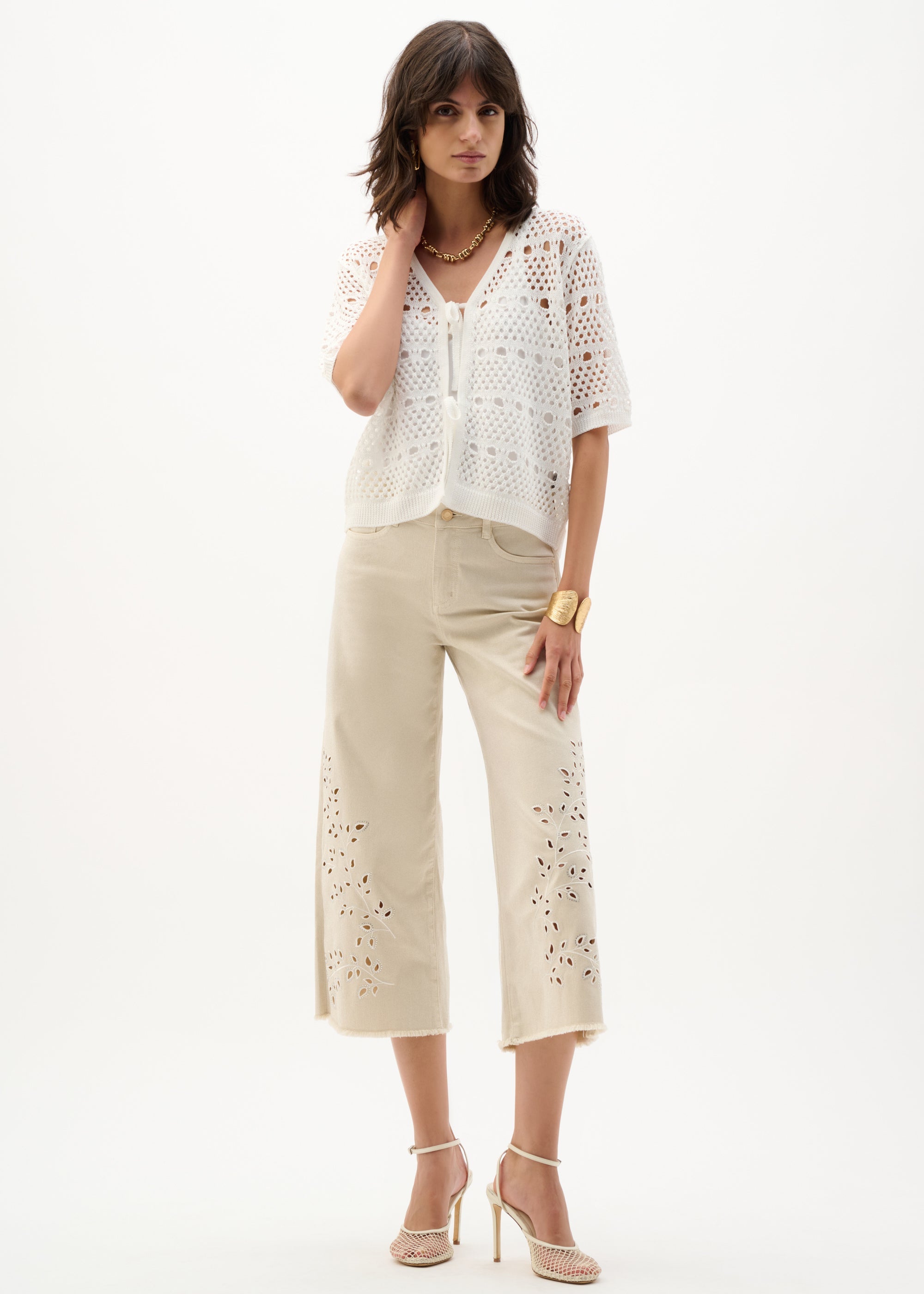 Knit Open-Stitch Cardigan
