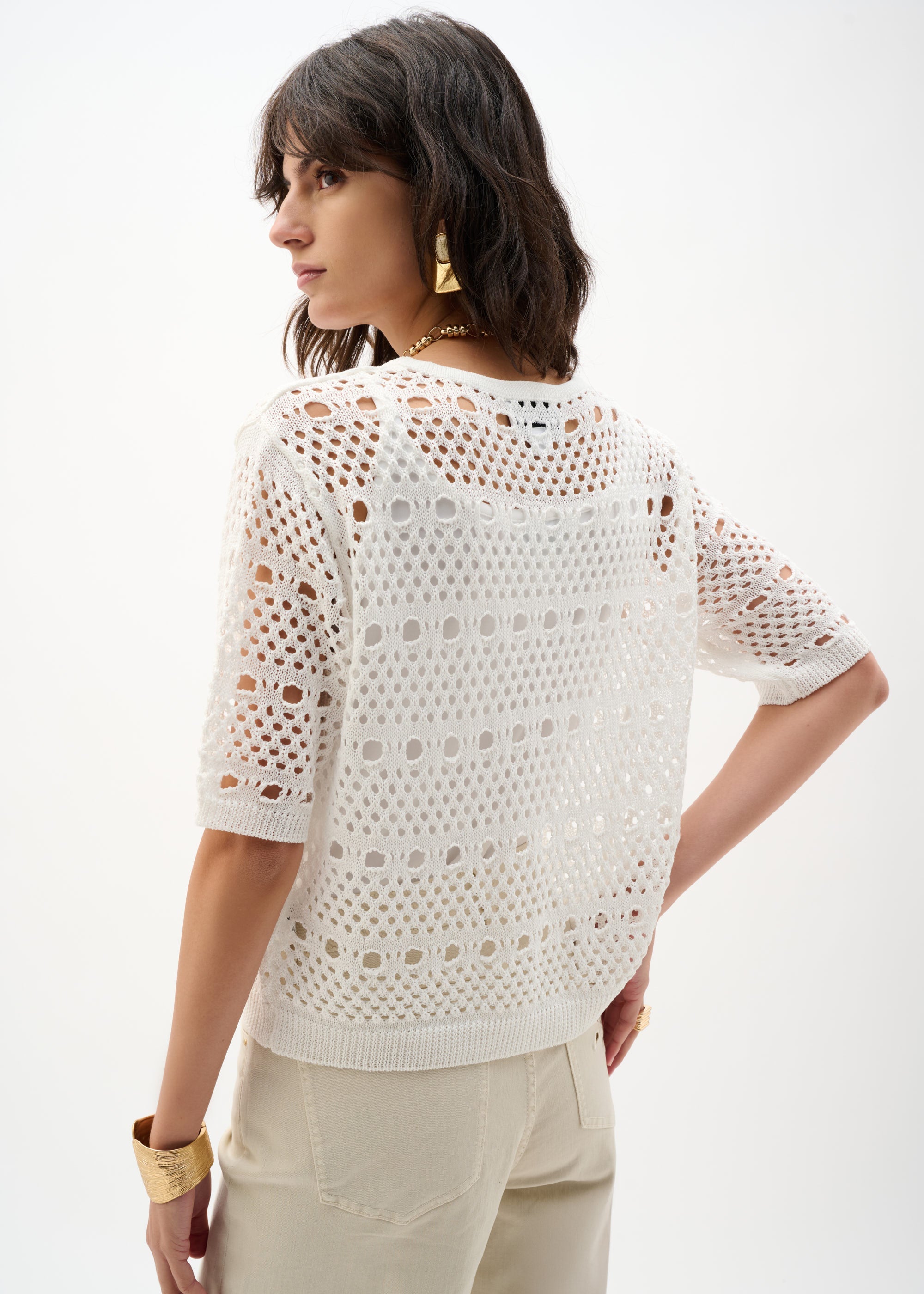 Knit Open-Stitch Cardigan
