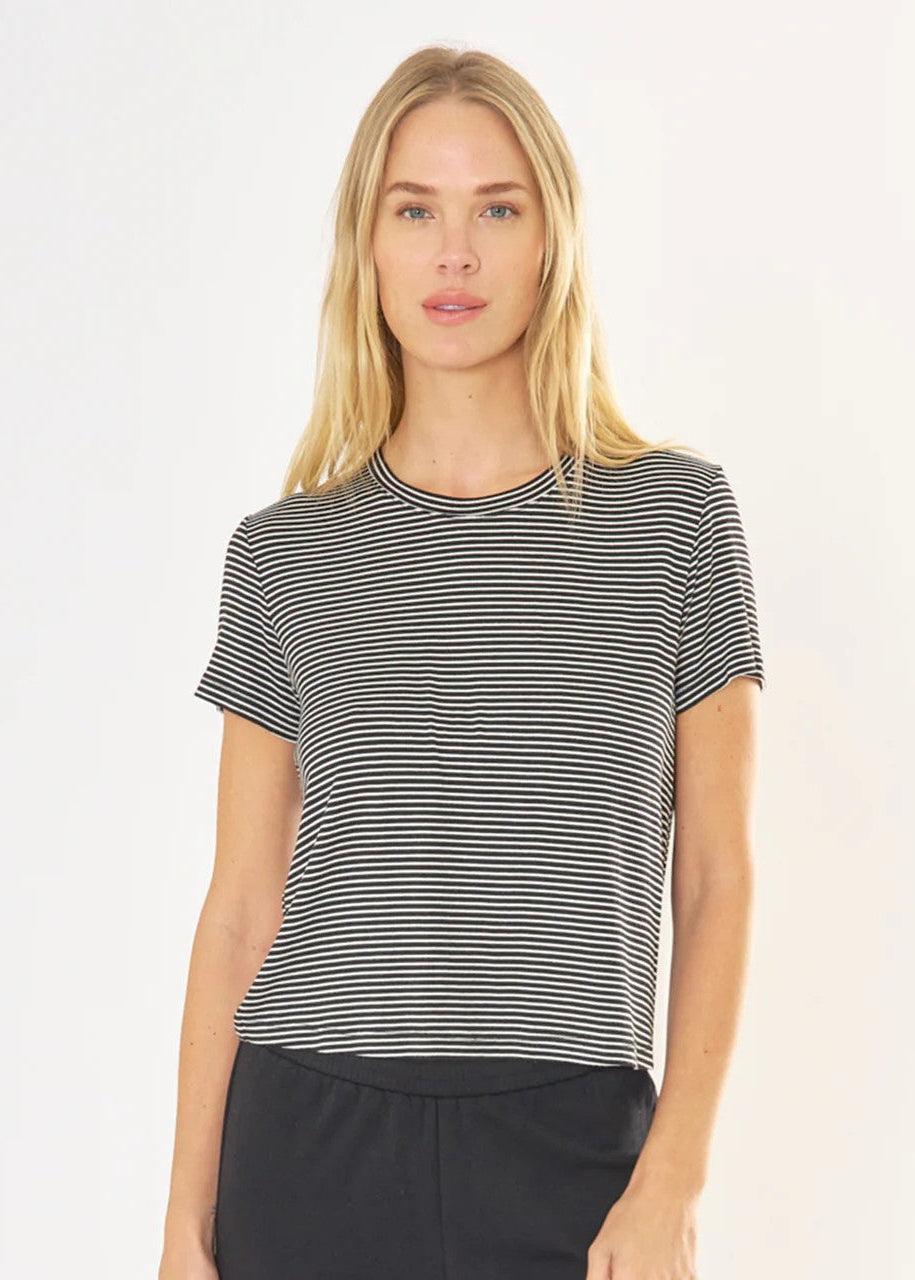 Brooklyn Striped Tee - Black/White