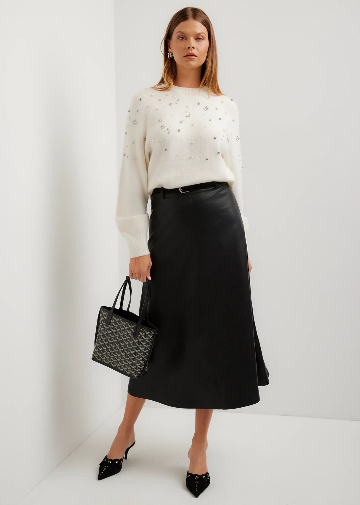 Kristell Pearl And Gem Embellished Sweater