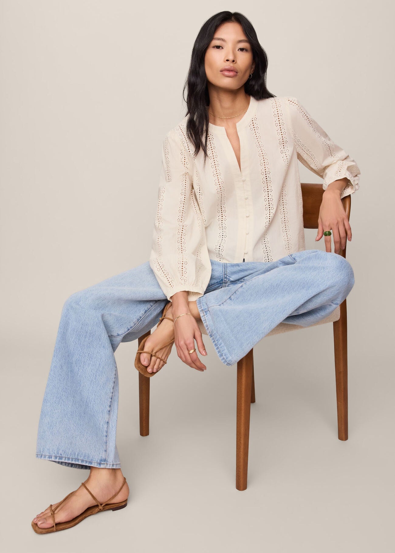Woman in White shirt