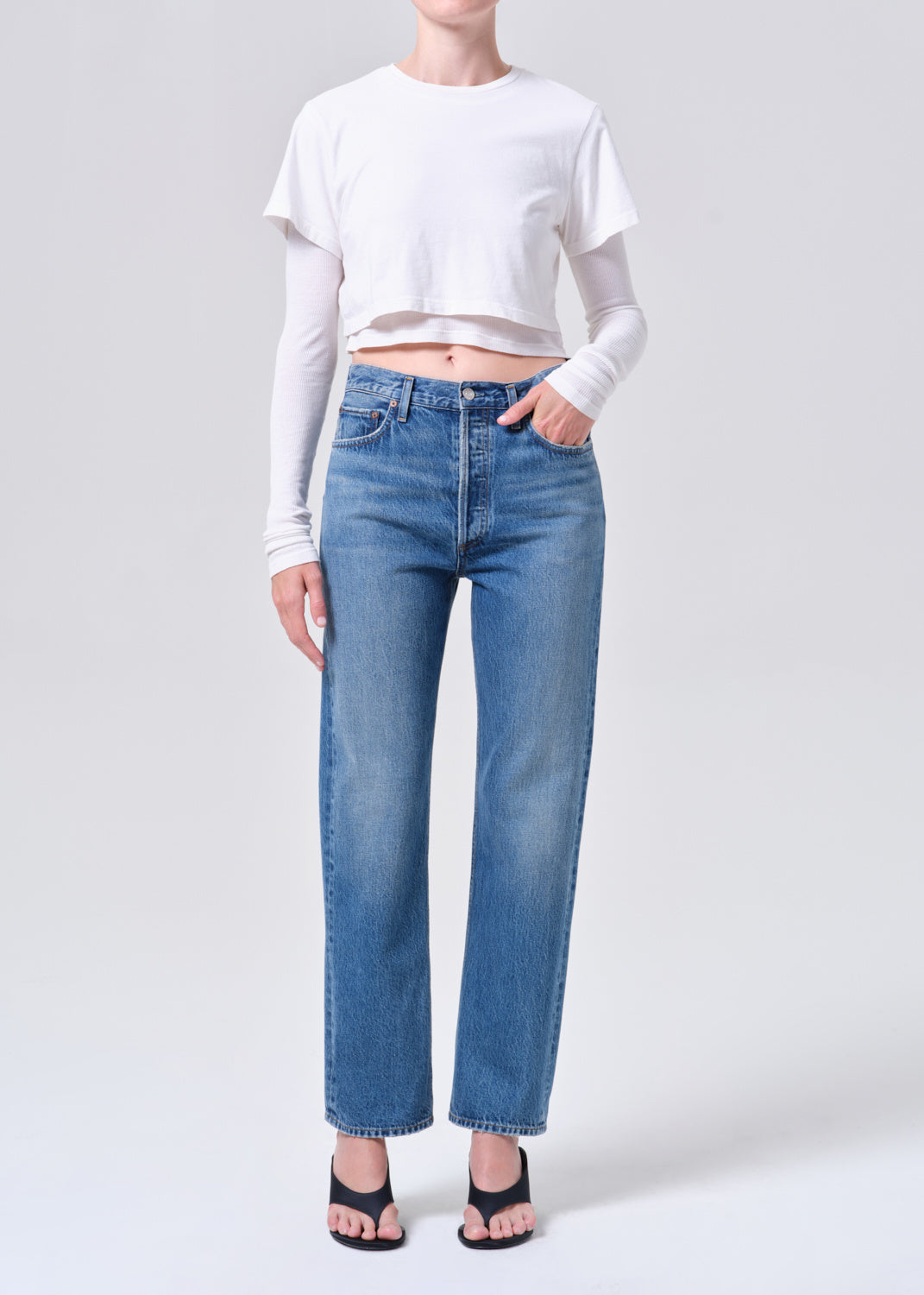 Woman in blue jeans