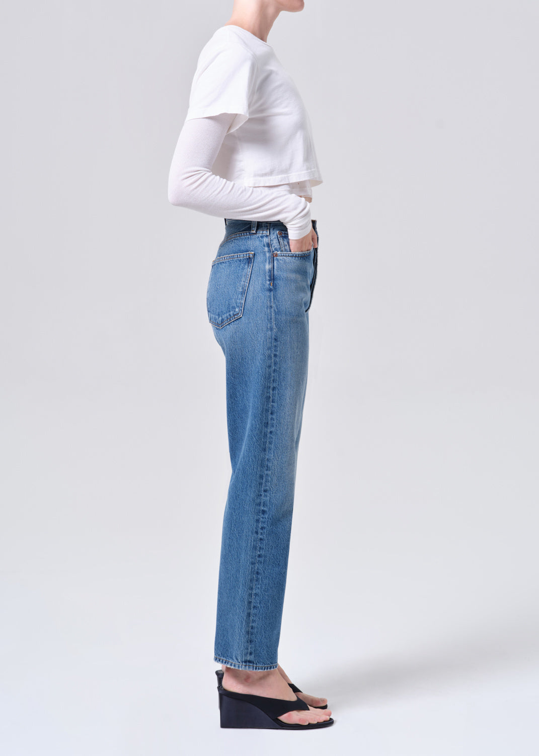Woman in blue jeans