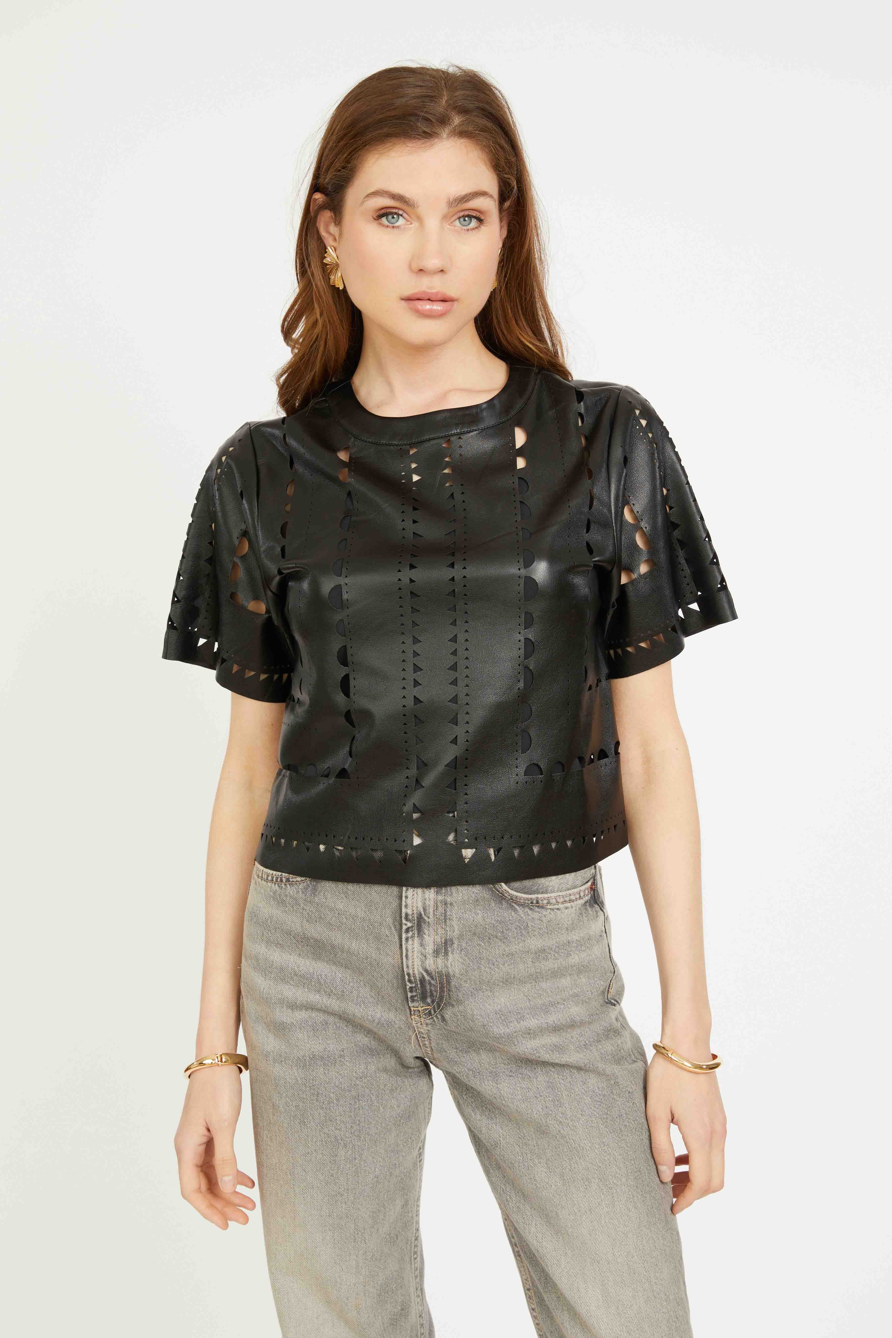Anisa Top Vegan Leather