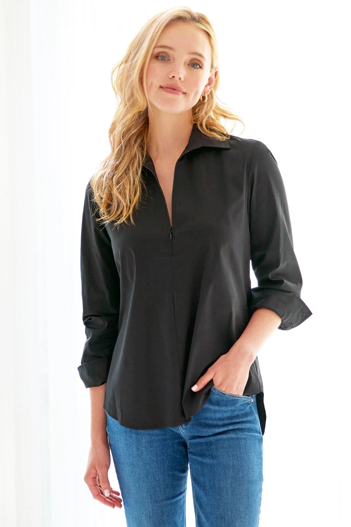 Longsleeve Endora Shirt Solid Silky Poplin
