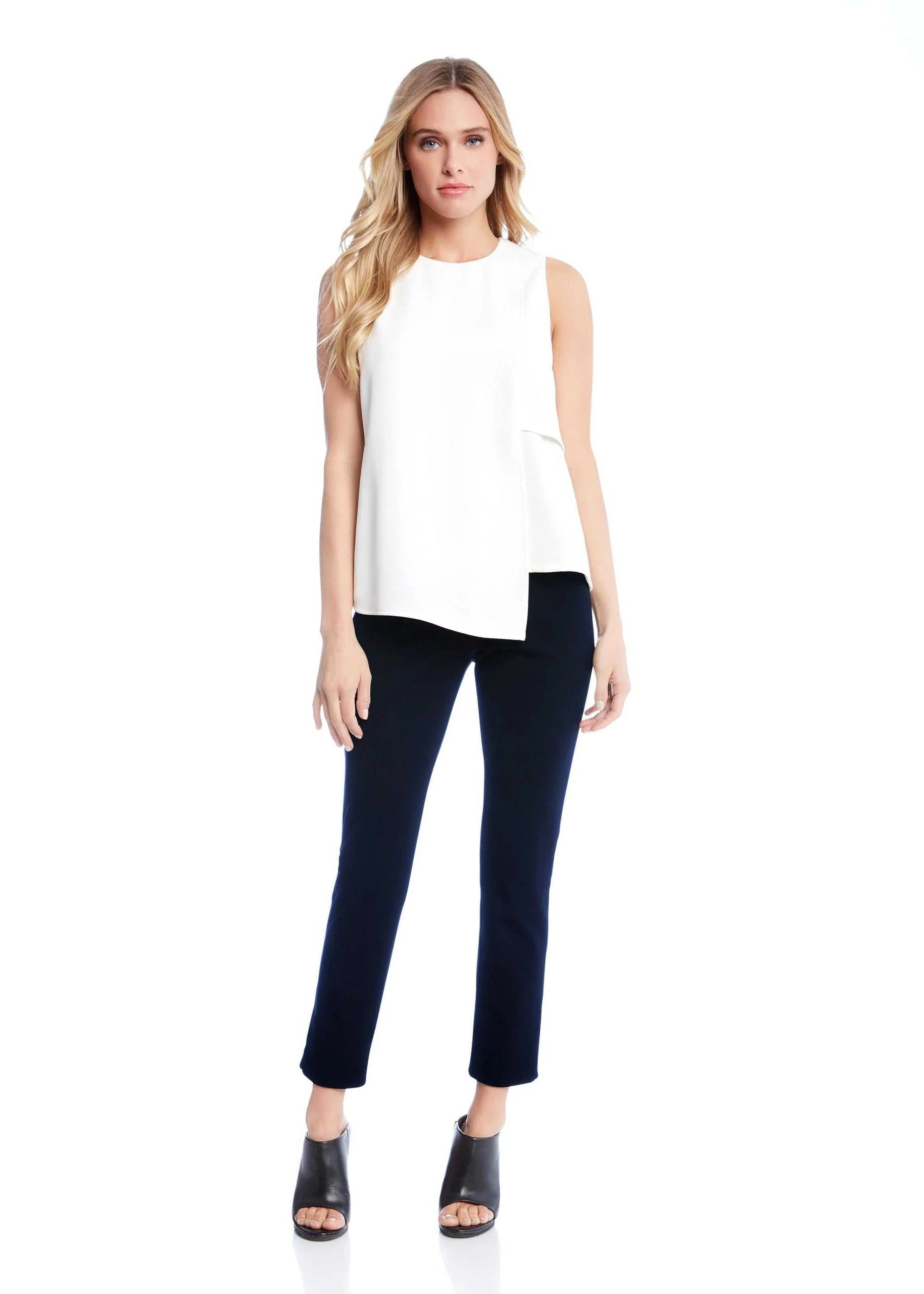 Ankle Slit Pant - Navy