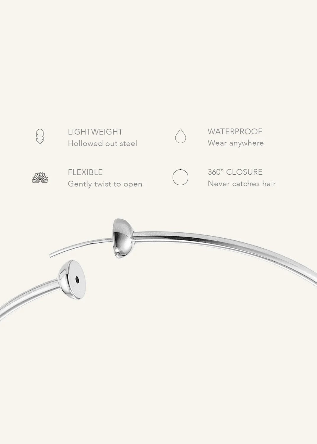 Medium Icon Hoops - Silver