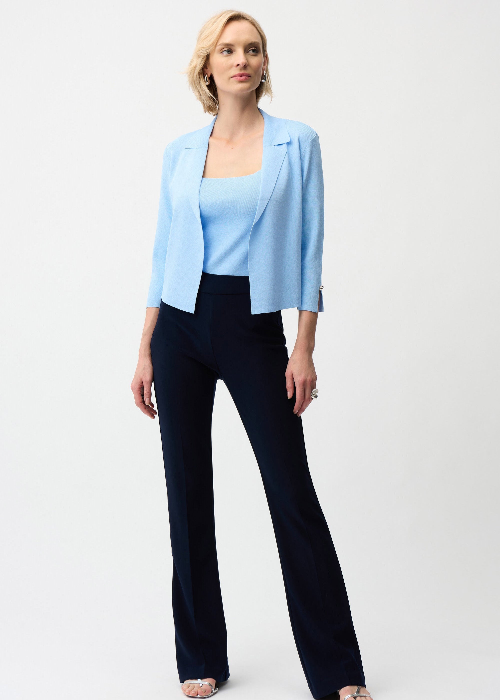 Viscose Blend Open-Front Cardigan