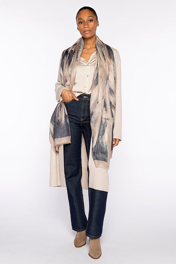 Brushed IKAT Print Scarf