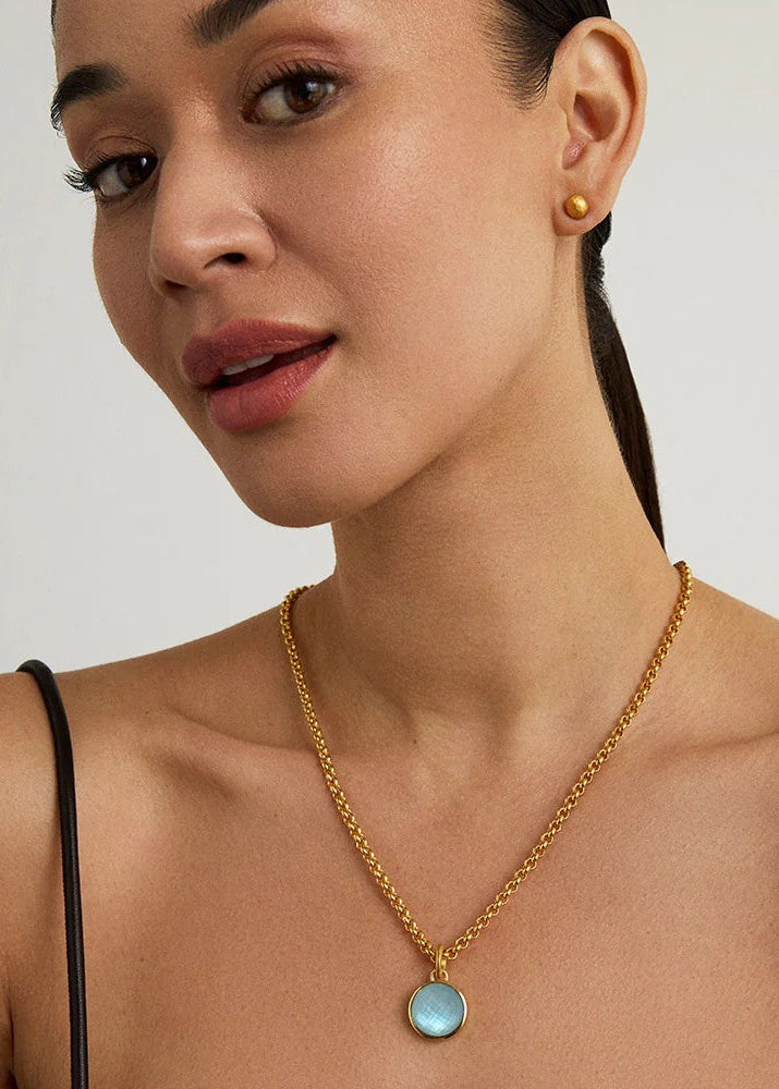 Sky Blue Doublet Pendant Necklace