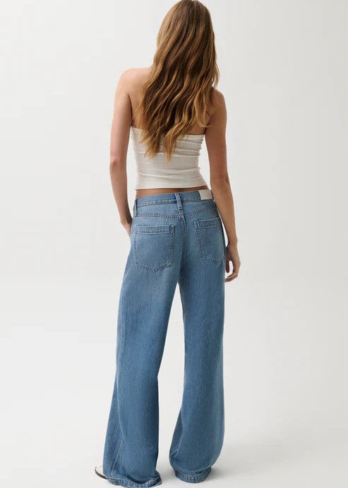 Jadyn Mid Rise Drawstring Palazzo Jean