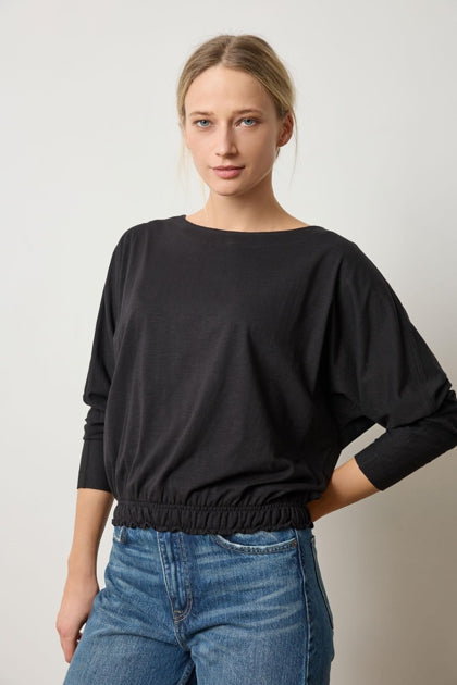 Elastic Hem Dolman Btnk Top