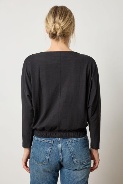 Elastic Hem Dolman Btnk Top