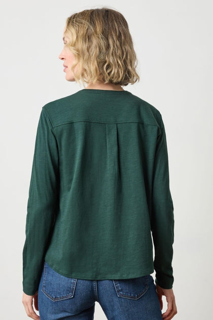 Mandarin Collar Buttondown Top