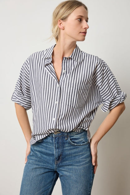 Dolman Sleeve Button Down Shirt