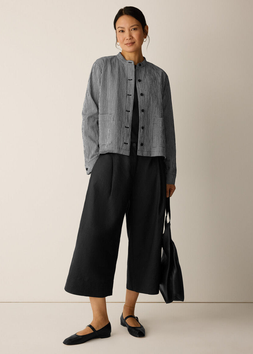Organic Cotton Pucker Check Shirt Jacket