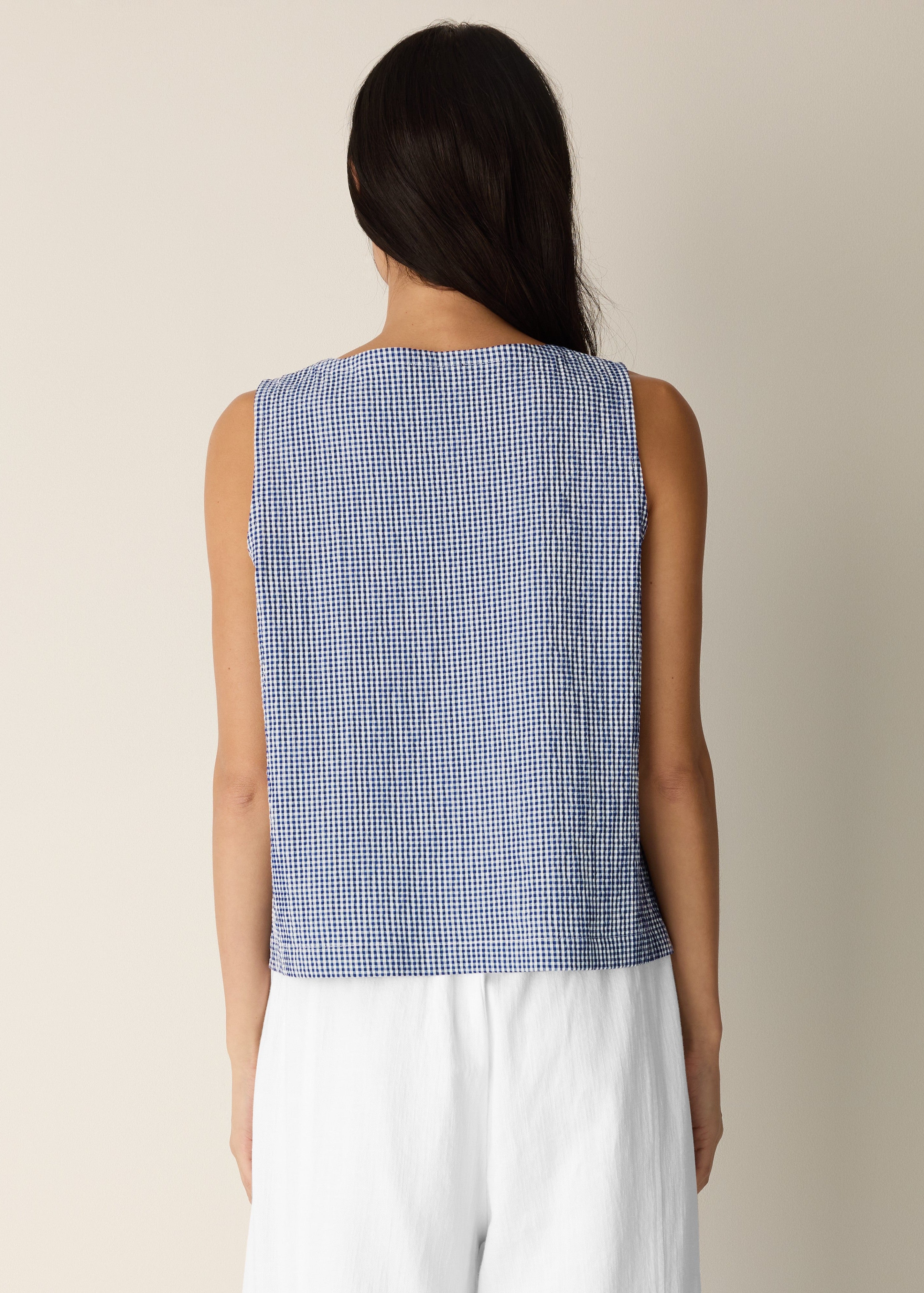 Organic Cotton Pucker Check Vest