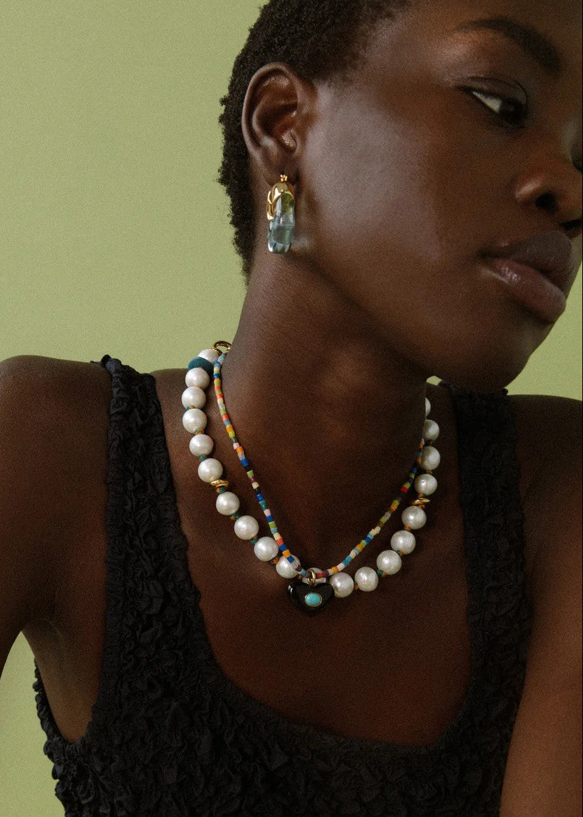 Organic Hoops in Aqua